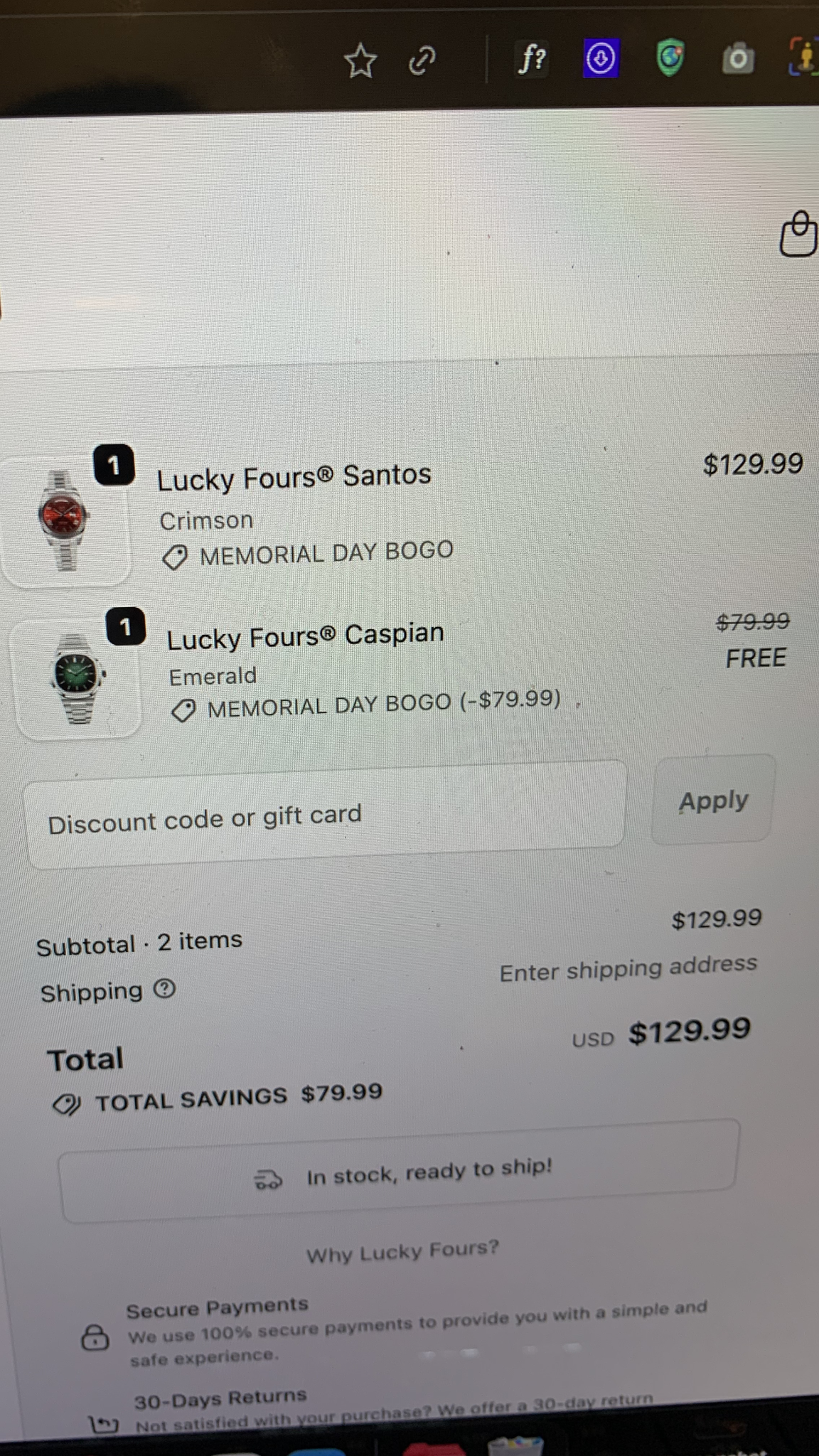 Lucky Fours Facebook ad
