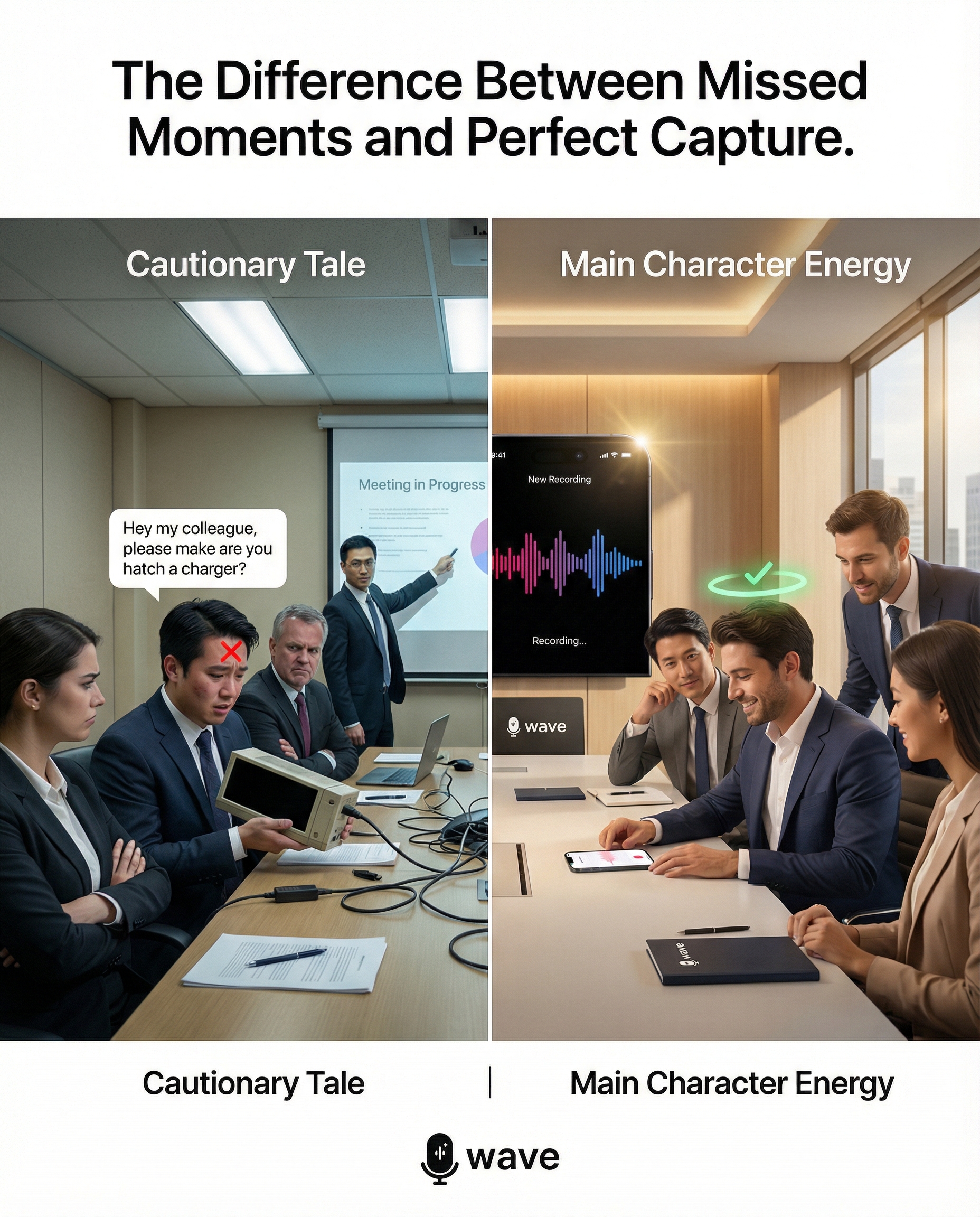 Wave AI Note Taker Facebook ad