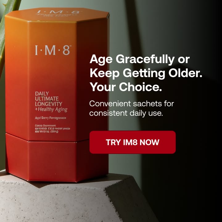 IM8 Global Facebook ad: Longevity Starts at the Cellular Level