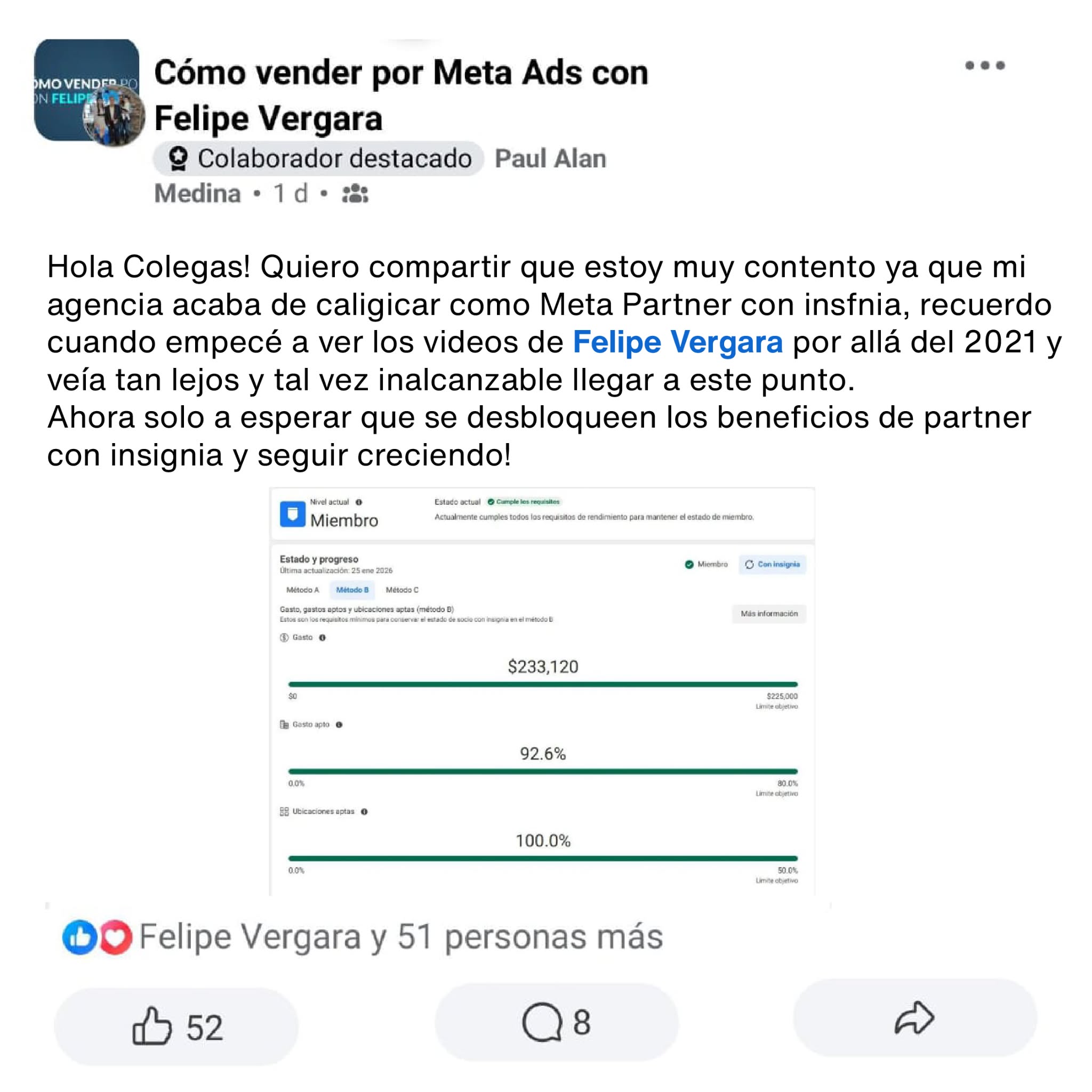 Felipe Vergara Facebook ad