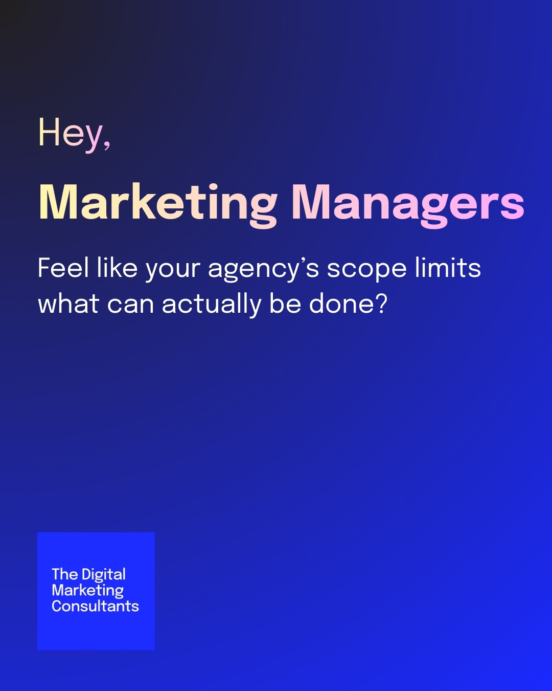 The Digital Marketing Consultants Facebook ad: Built for small and medium businesses