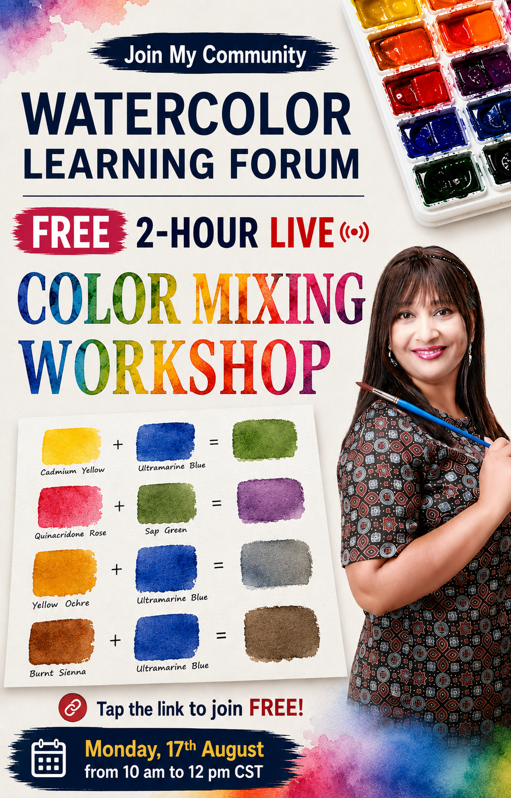 Meeta Dani Facebook ad: Free Live Color Mixing Workshop