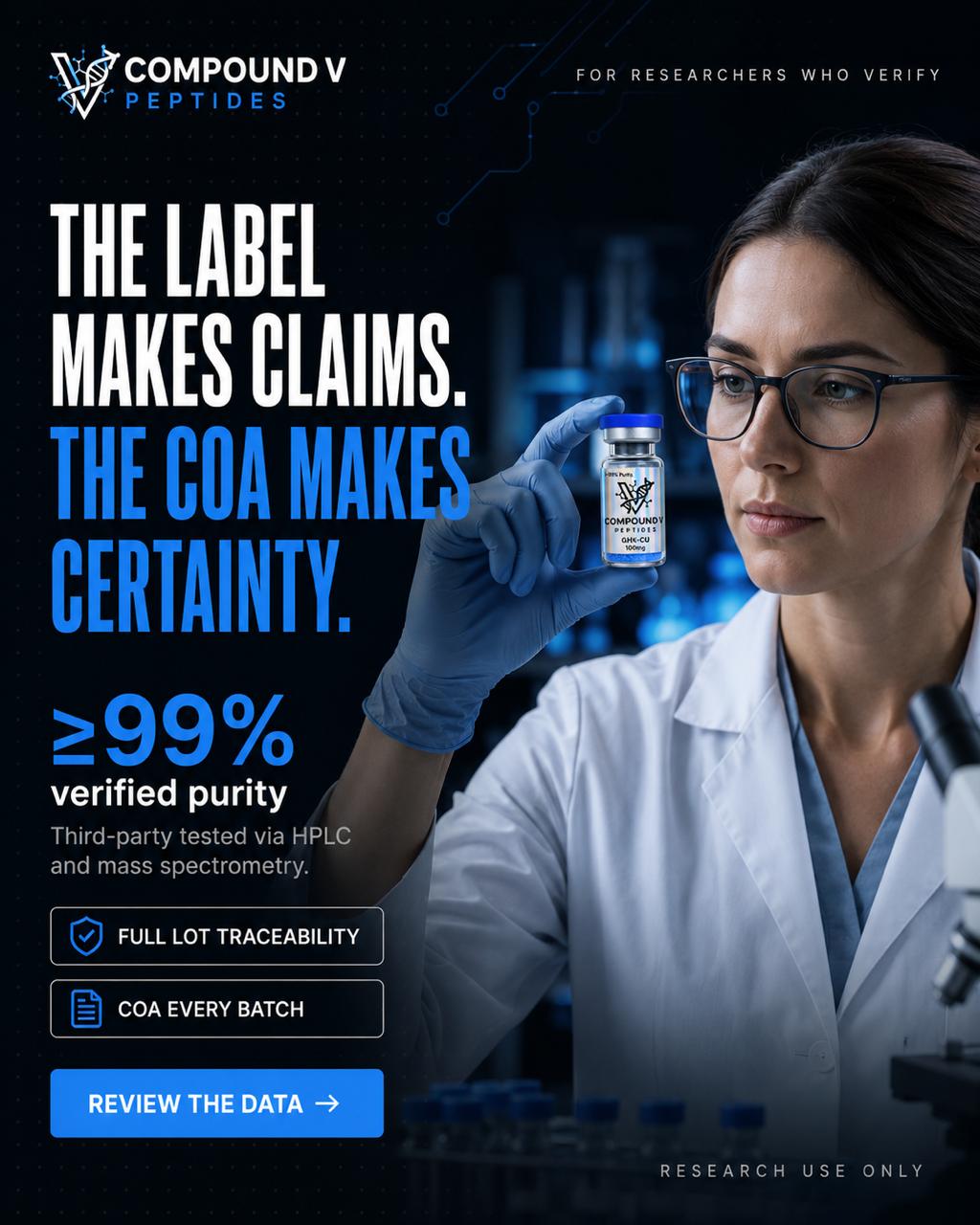 Compound V Peptides Facebook ad: Chat with us
