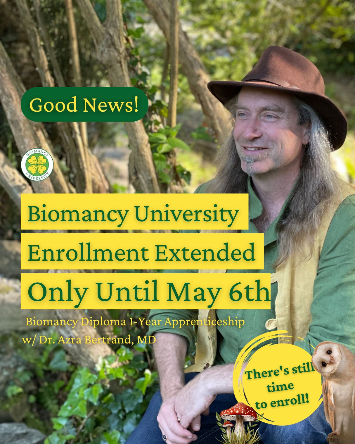 Biomancy Facebook ad: An Eco-Spiritual Apprenticeship