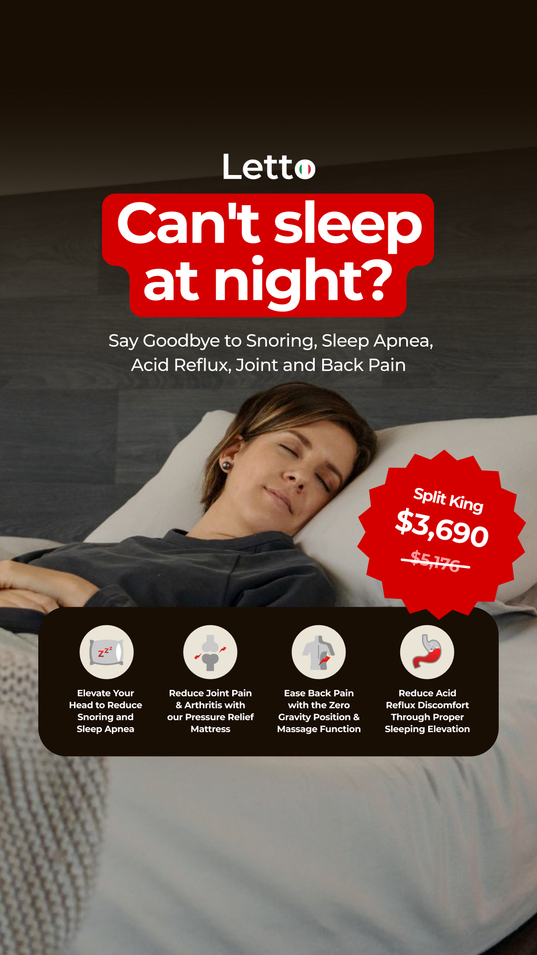Letto Australia Facebook ad from Dec 15, 2025