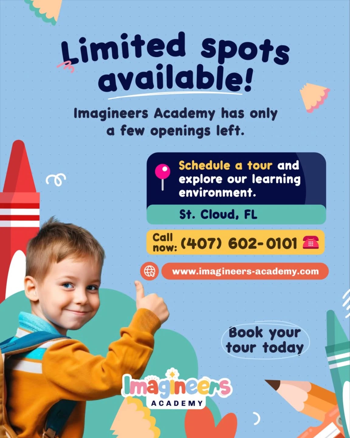 Imagineers Academy Facebook ad: Imagineers Academy, Preschool early learning and education…