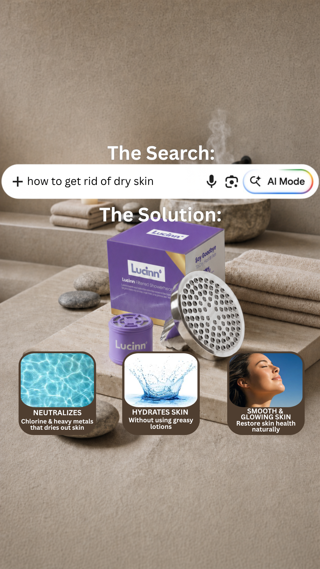 Lucinn Filtered Showerhead Facebook ad