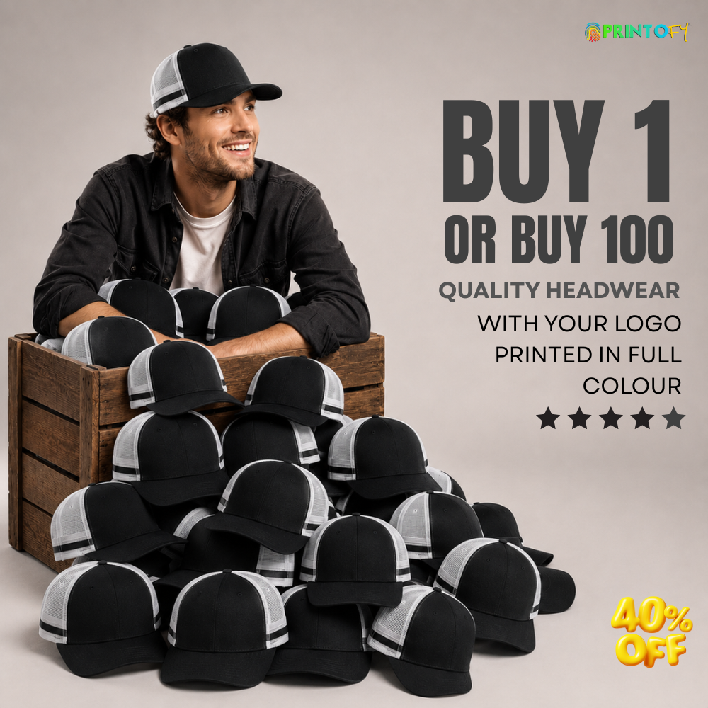 Printofy AU-NZ Facebook ad: Custom Hats that are Affordable