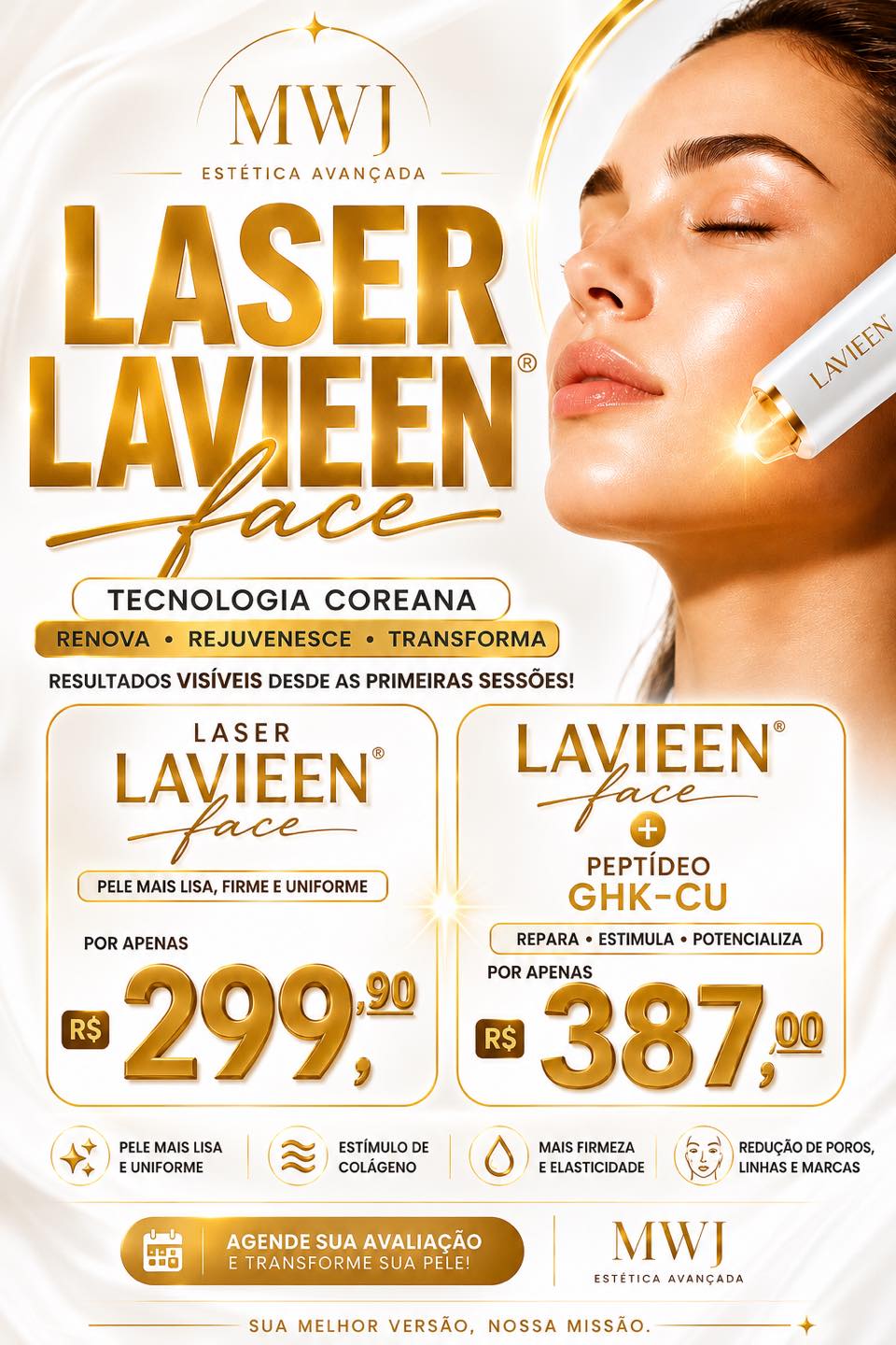 MWJ Estética Facebook ad: JULHO DO REJUVENESCIMENTO NA MWJ ESTÉTICA