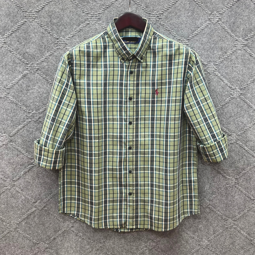White Tailor Facebook ad: Sage Green Check full sleeve premium cotton shirt for men
