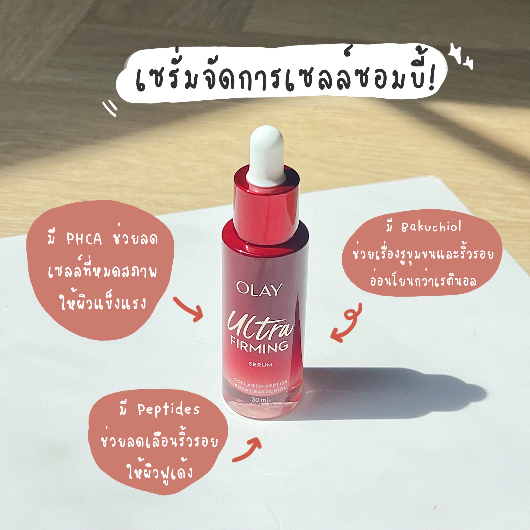 Olay Facebook ad: ใครอยากใช้เซรั่มลดเลือนริ้วรอย แต่ไม่อยากใช้เรตินอล…