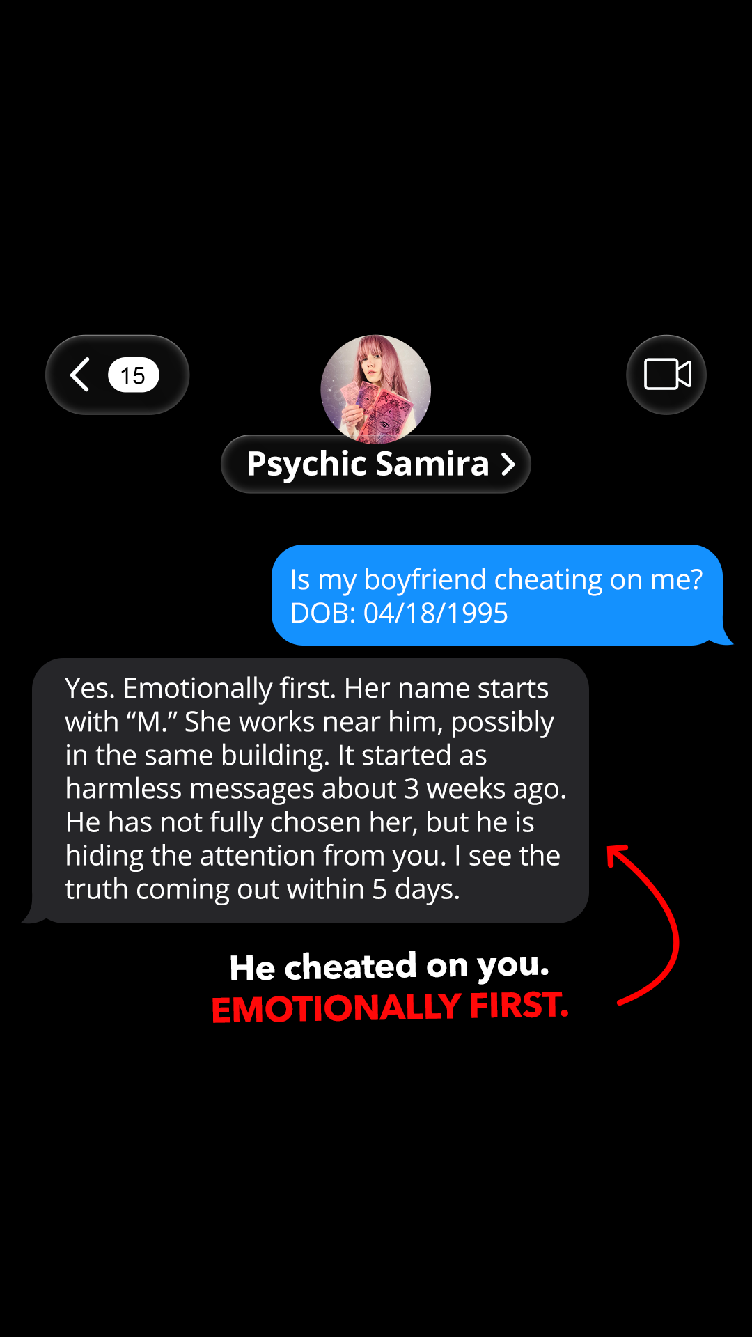 Psychic Samira Facebook ad