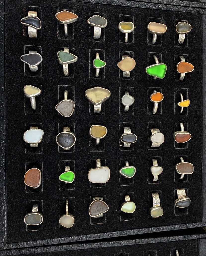 Shoreline Design Halifax Facebook ad: Sea glass! It's so pretty set in Sterling…