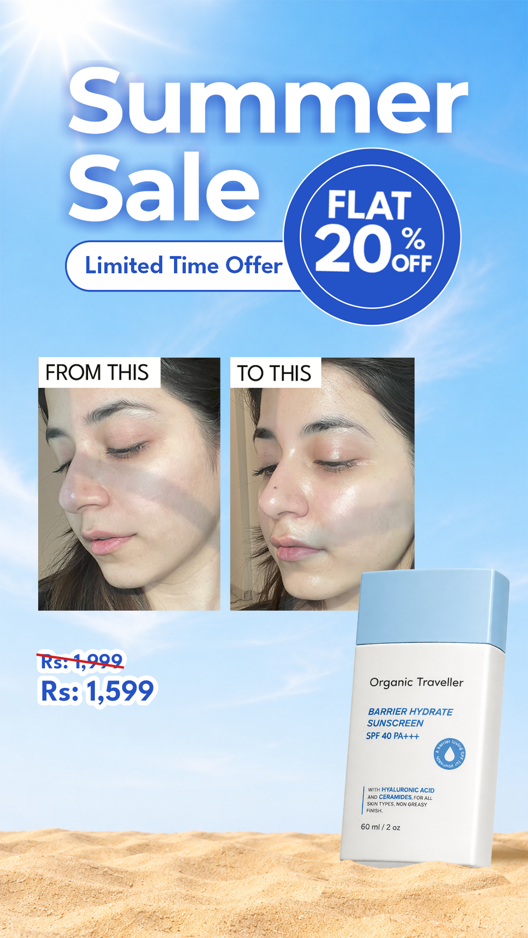 Organic Traveller - Skincare Facebook ad