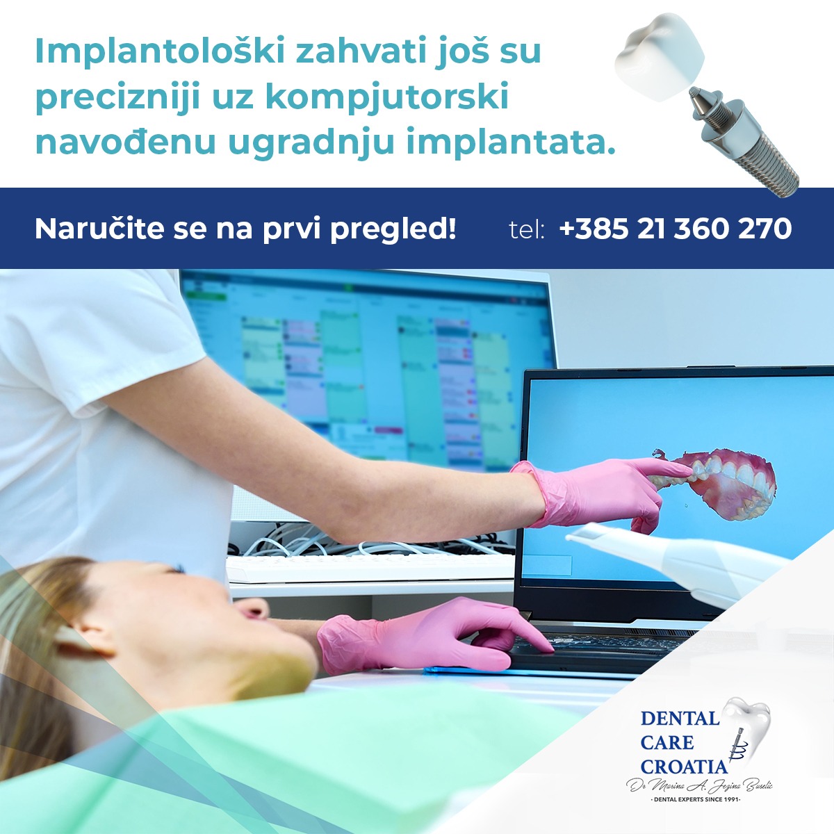 Dental Care Croatia Facebook ad: Kontaktirajte nas radi rezervacije termina