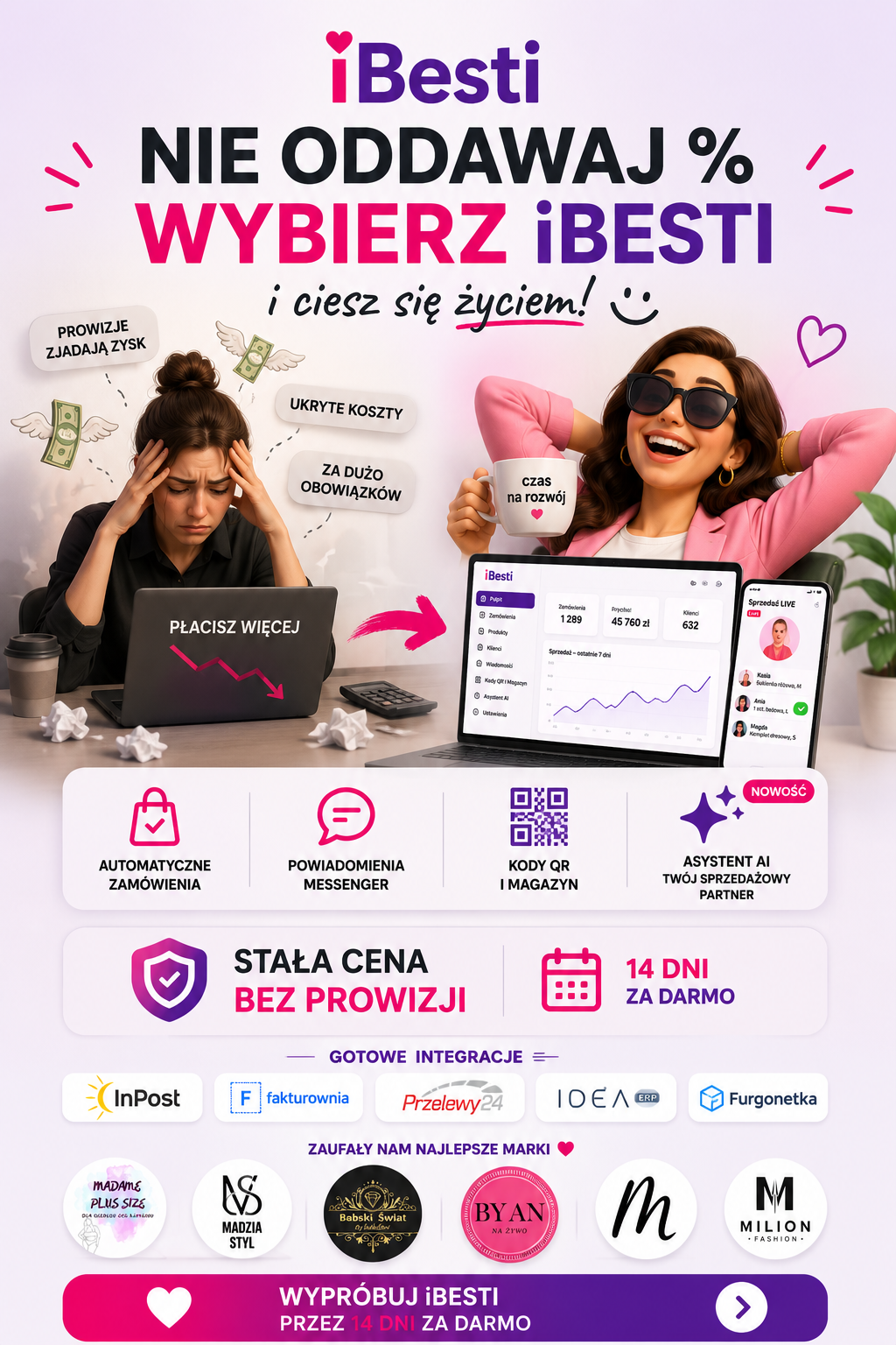IBesti Facebook ad: Nie oddawaj prowizji od sprzedaży.