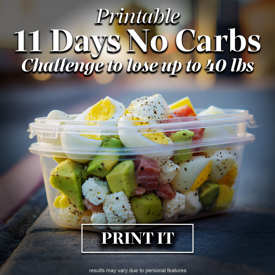 No Carbs Challenge Facebook ad