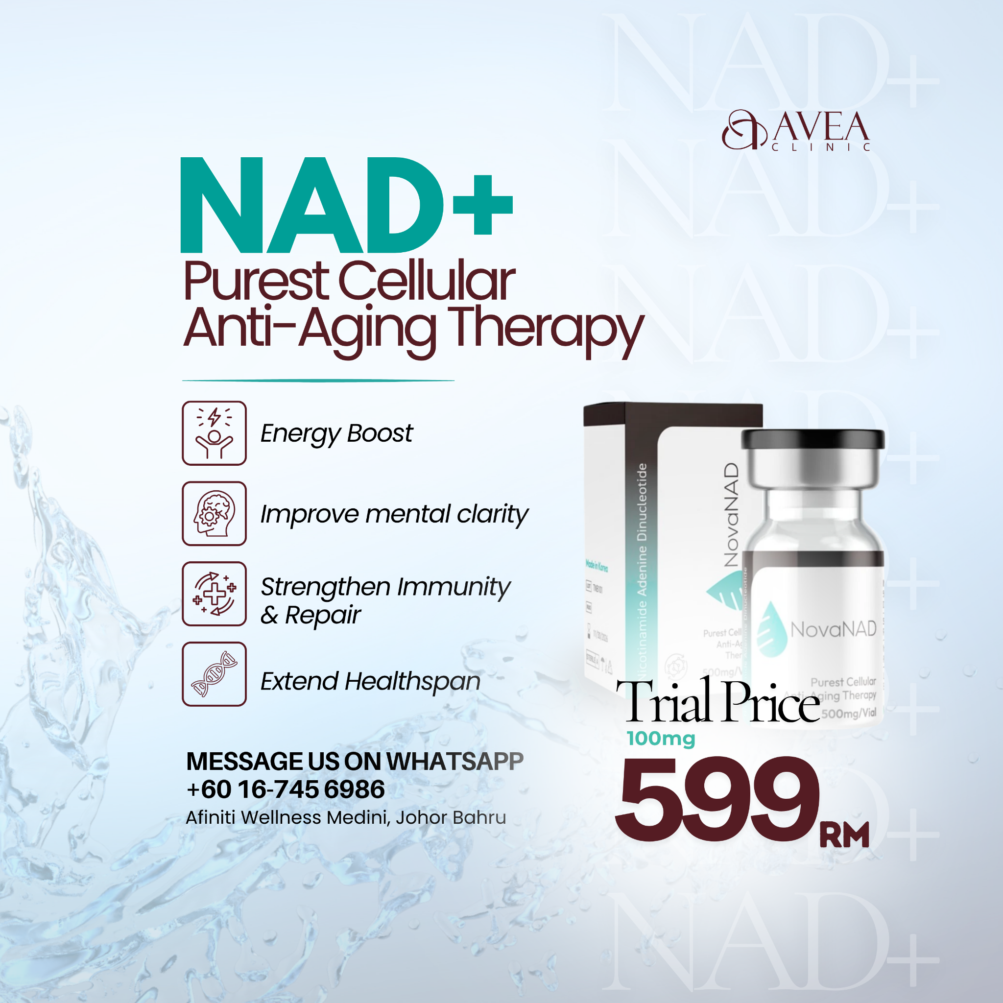 Avea Clinic Facebook ad: Book an appointment