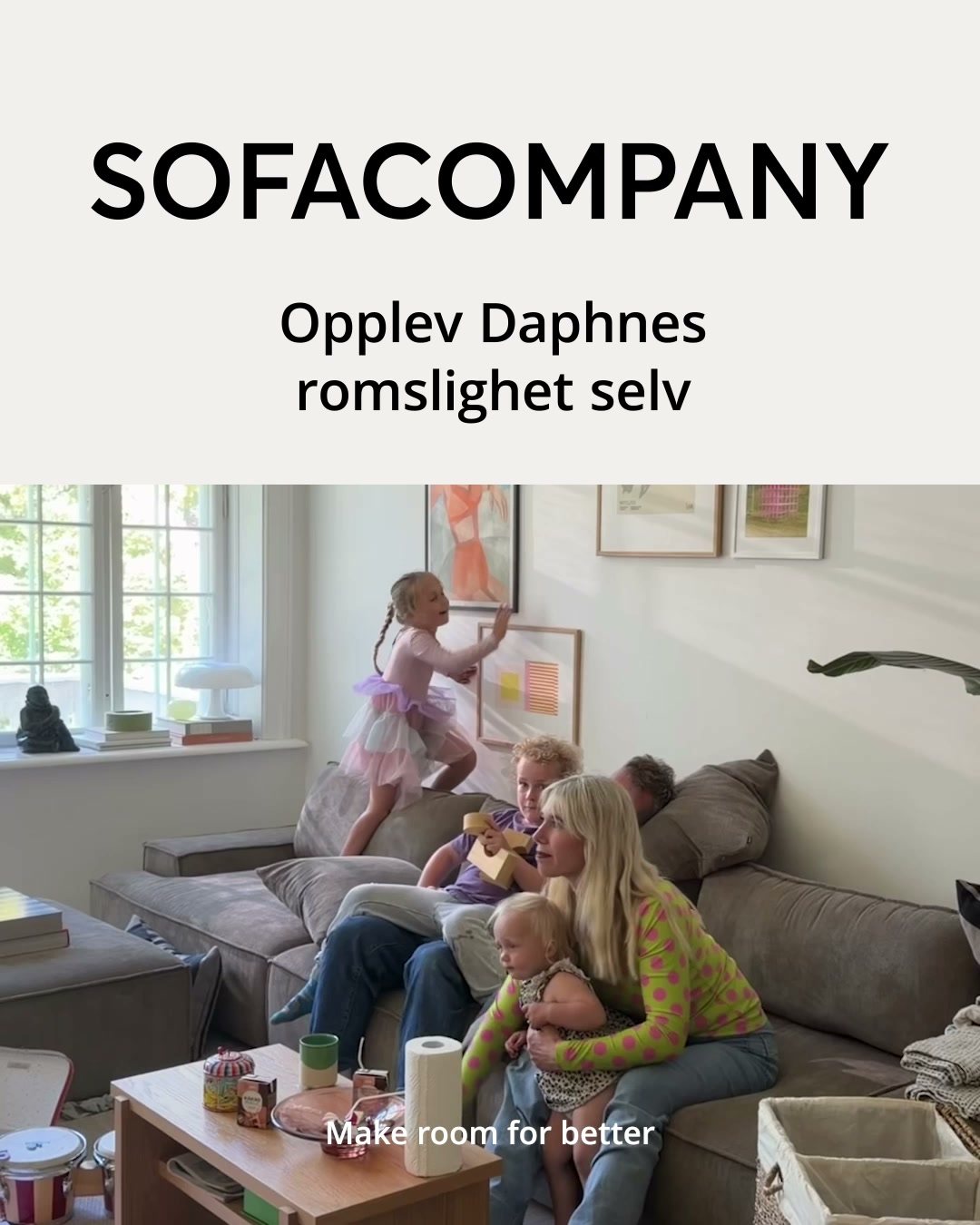 Sofacompany Facebook ad: En sofa skal føles riktig