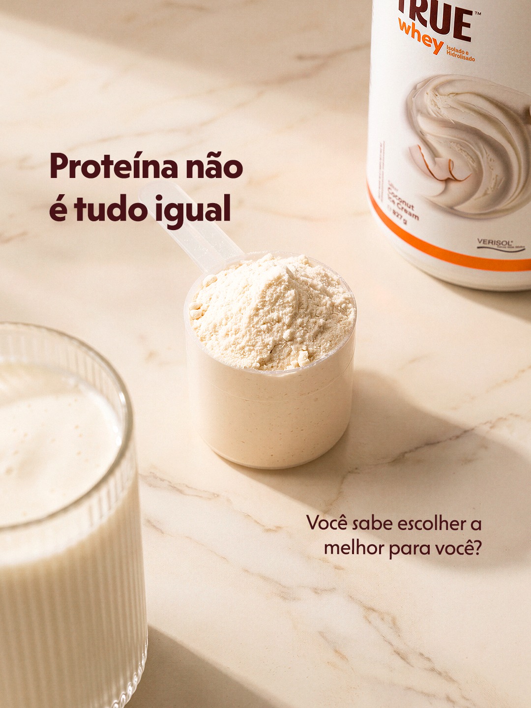 True - Viva de verdade Facebook ad: Nem toda proteína é igual, e entender essa…