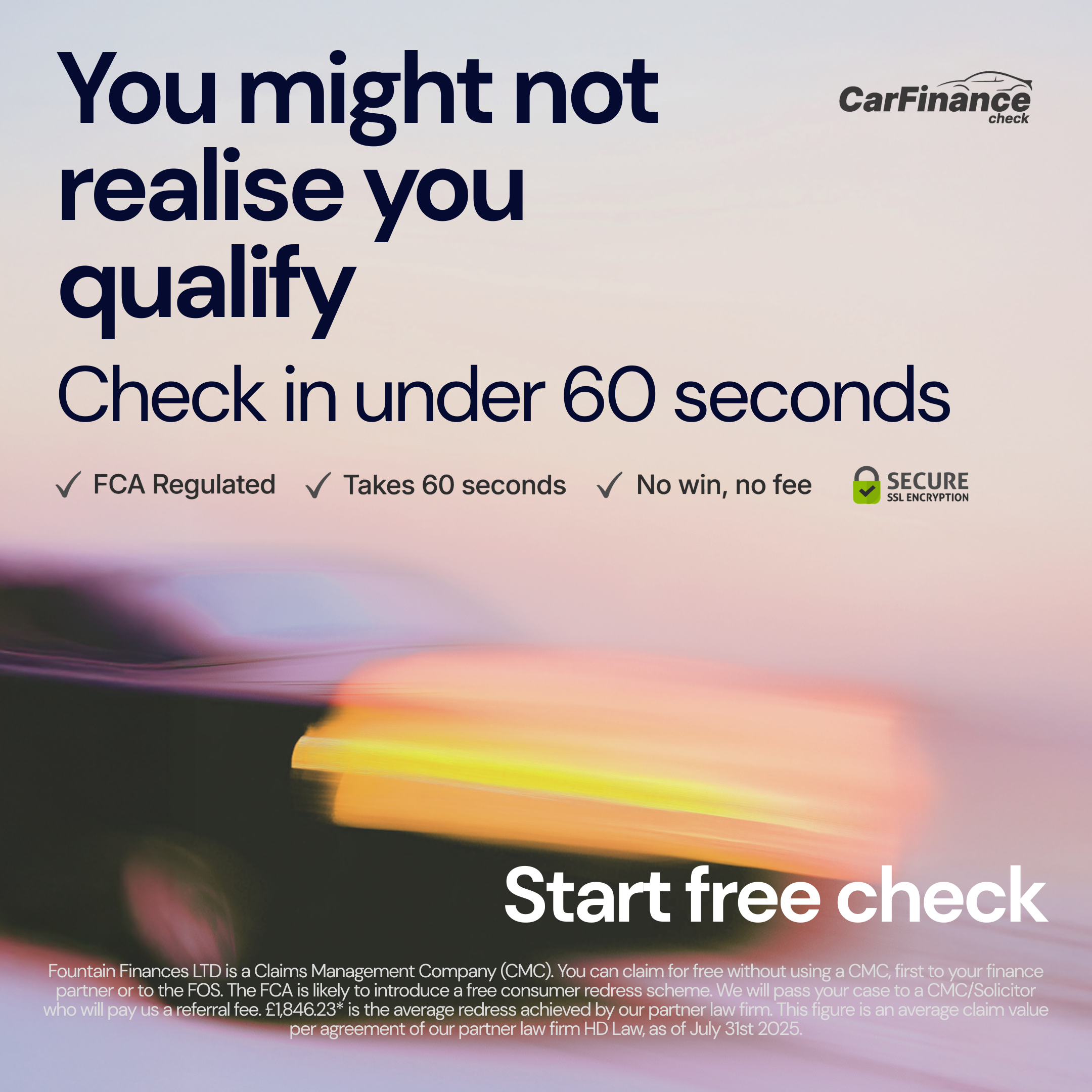 CarFinance Check Facebook ad from Mar 21, 2026