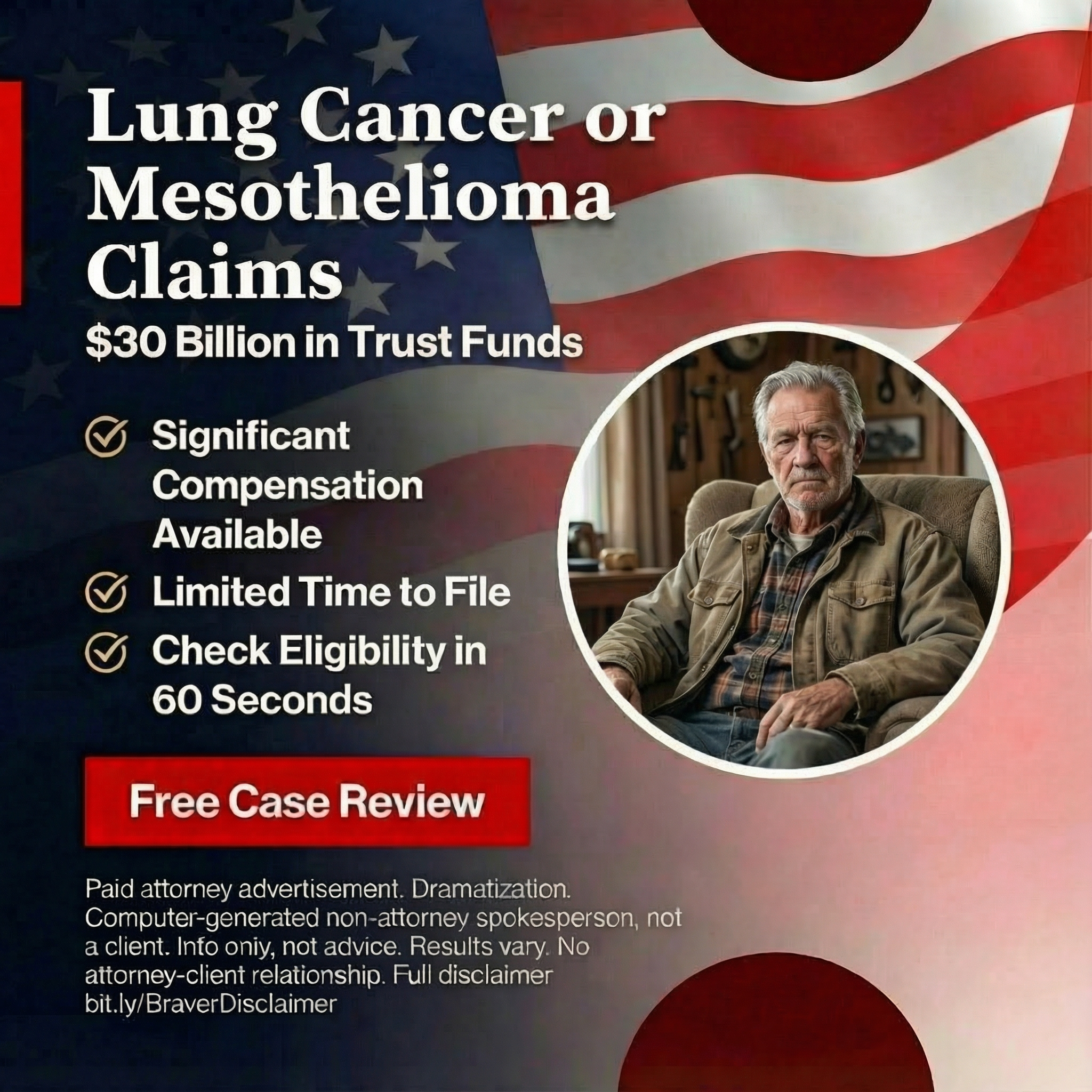 Lung Cancer or Mesothelioma Compensation Facebook ad