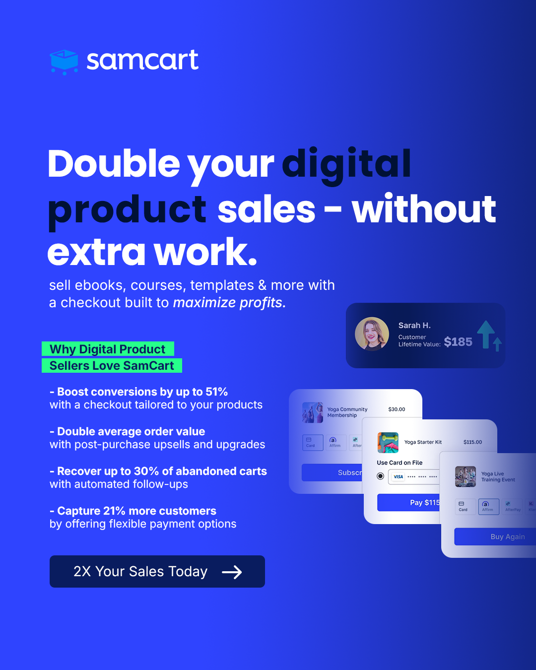 SamCart Facebook ad: Ready to sell more?
