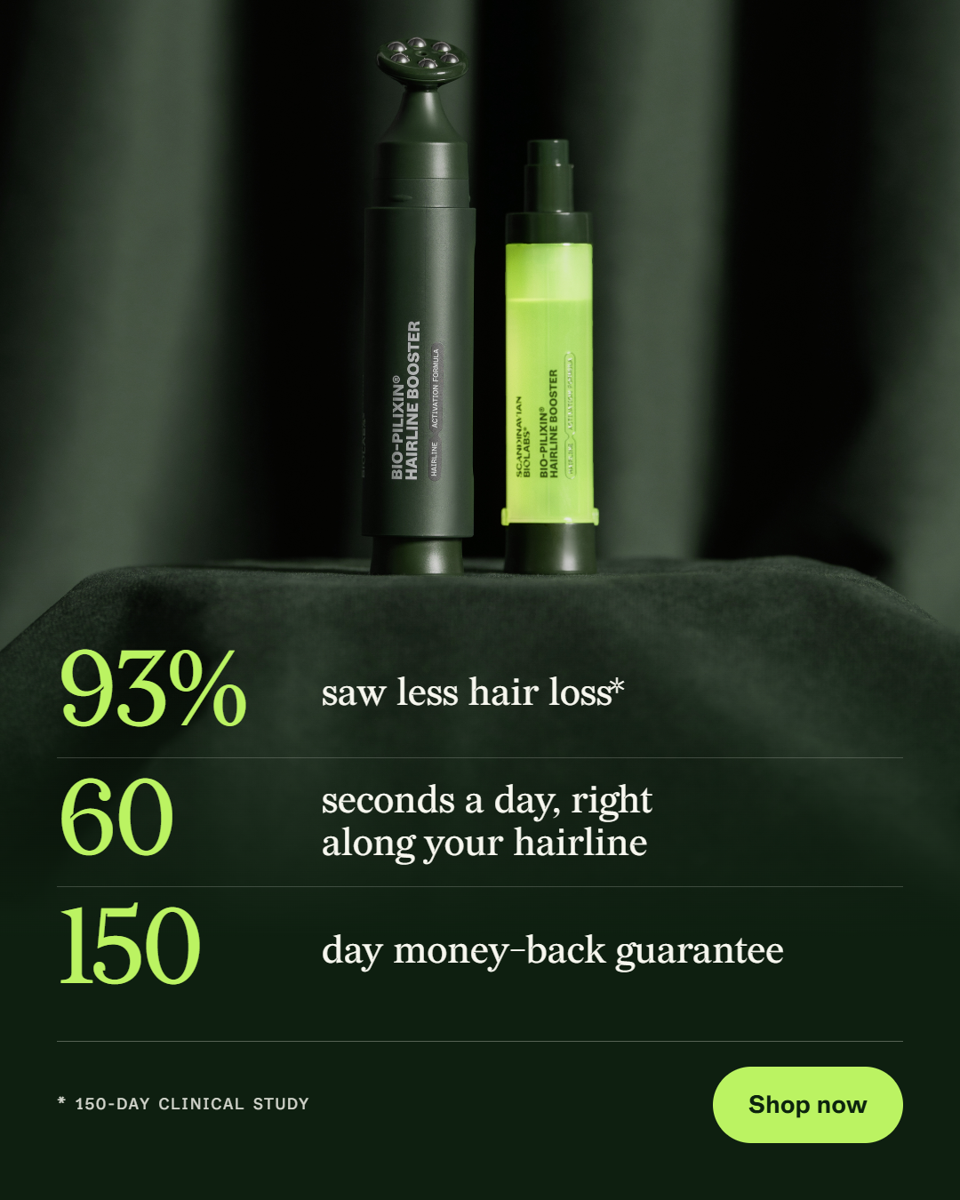 Scandinavian Biolabs Facebook ad: Your hairline back. Your confidence back.