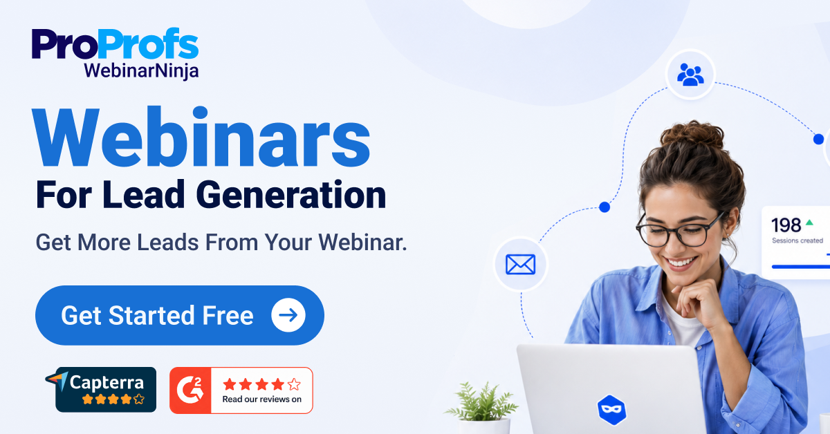 ProProfs.com Facebook ad: Automated Webinars Easily
