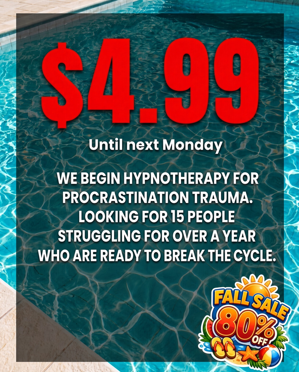 Hypnozio: power of hypnotherapy Facebook ad: Join Hypnotherapy Course To Beat Procrastination