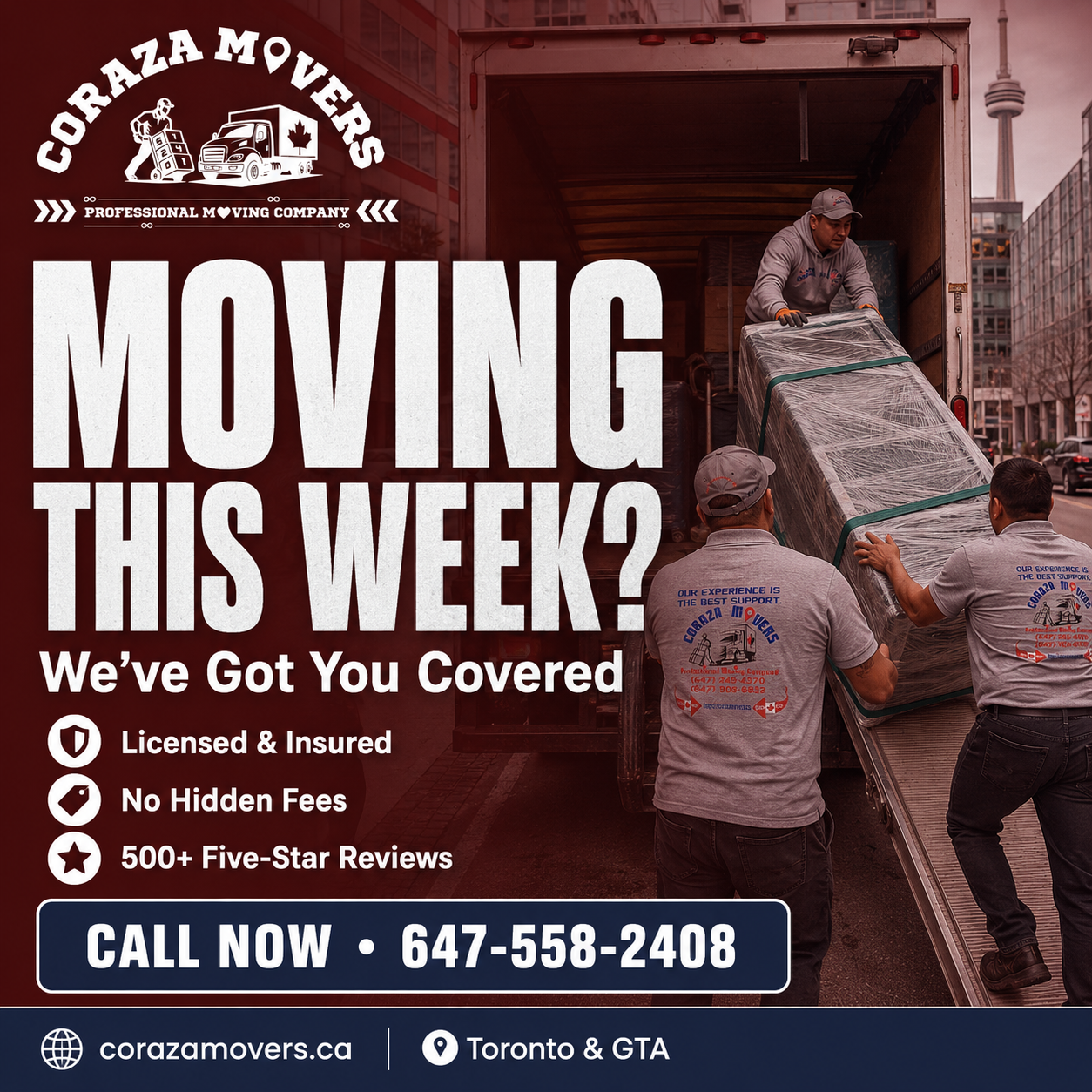 Coraza Movers Facebook ad: Moving This Week?