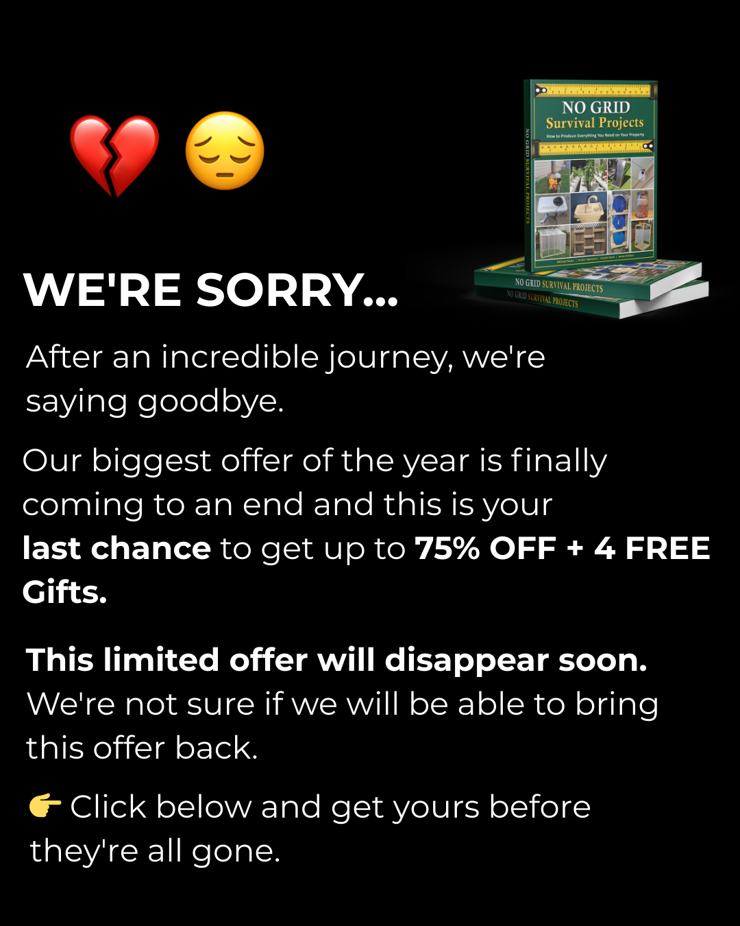 No Grid Survival Projects Facebook ad