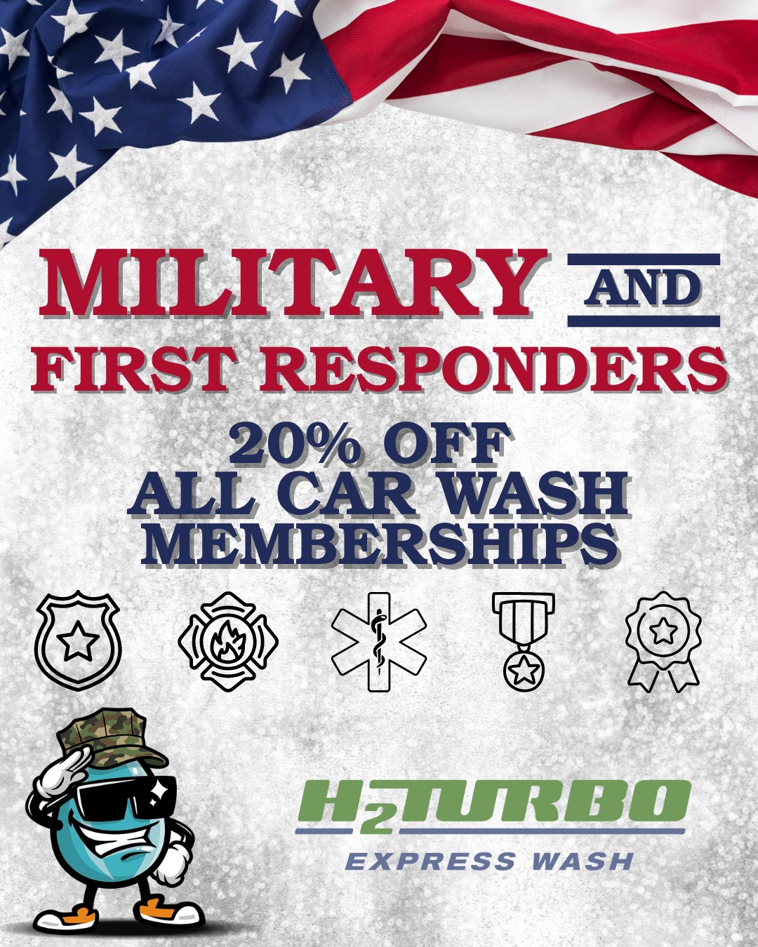H2Turbo Express Carwash Facebook ad: Hero's, this one is for you.