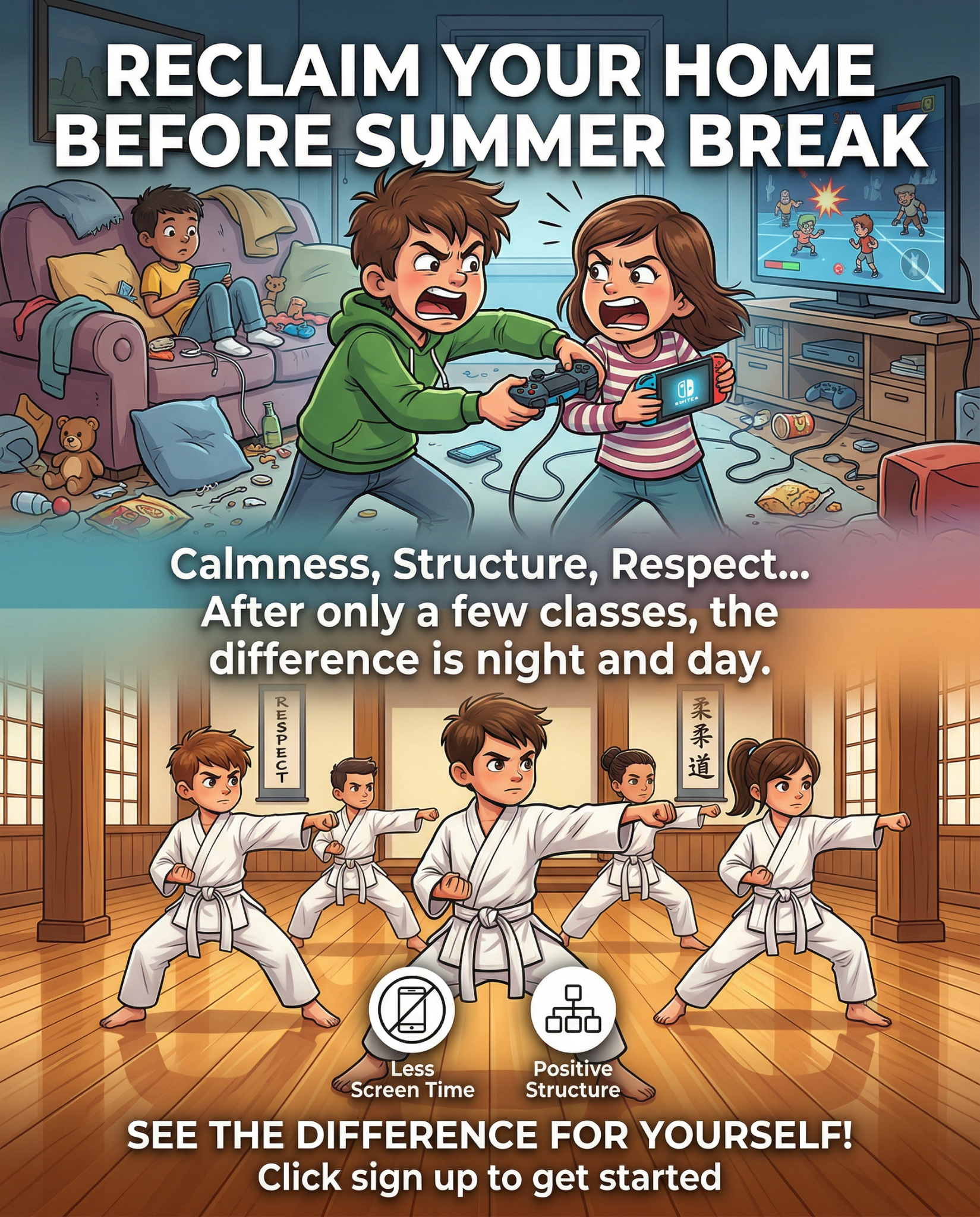 Total Ryu Martial Arts Facebook ad: Free Kids Martial Arts Class in Fort Collins