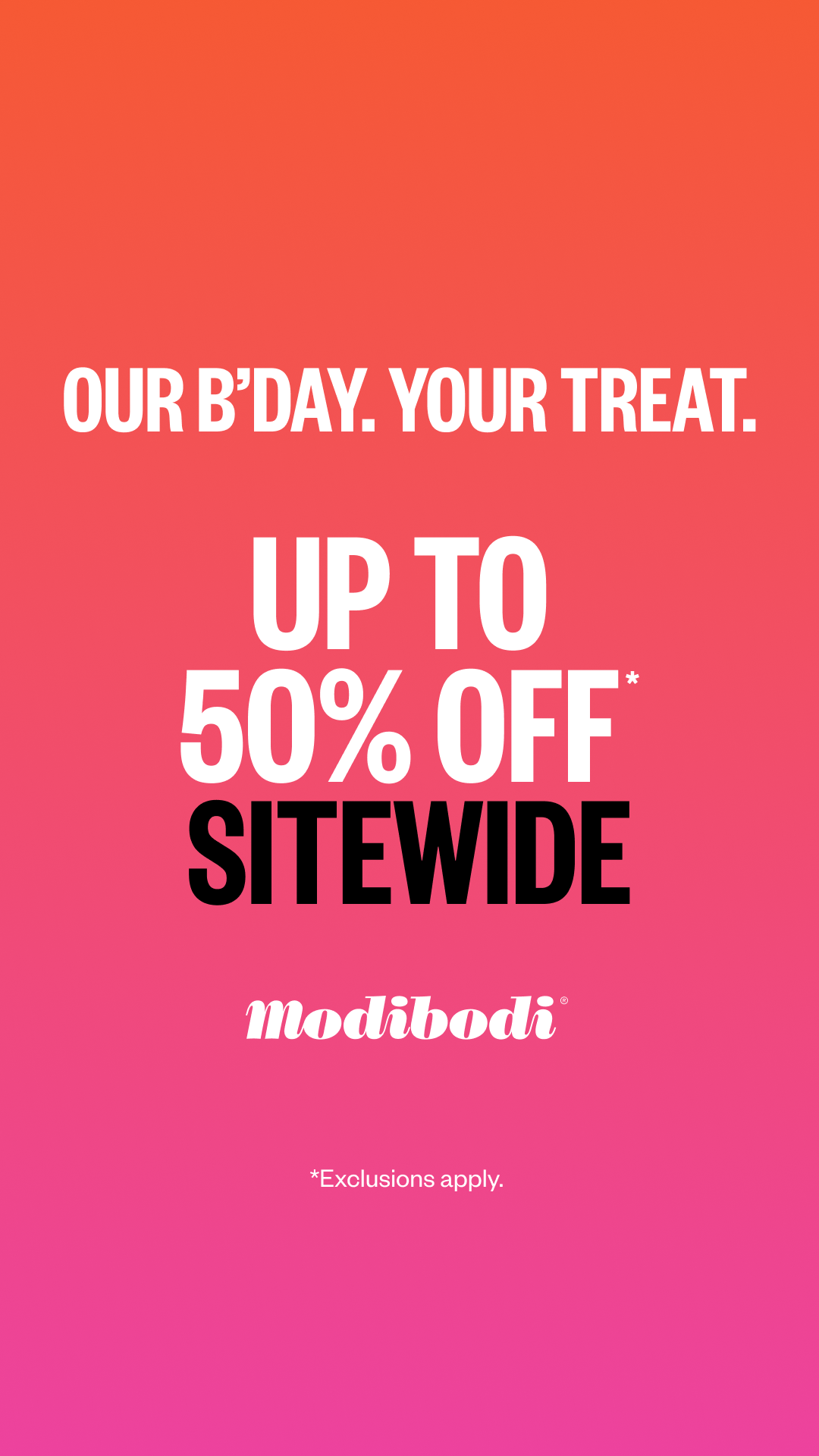 Modibodi Facebook ad: Birthday Sale Is Here. We're 13. Let's Celebrate.