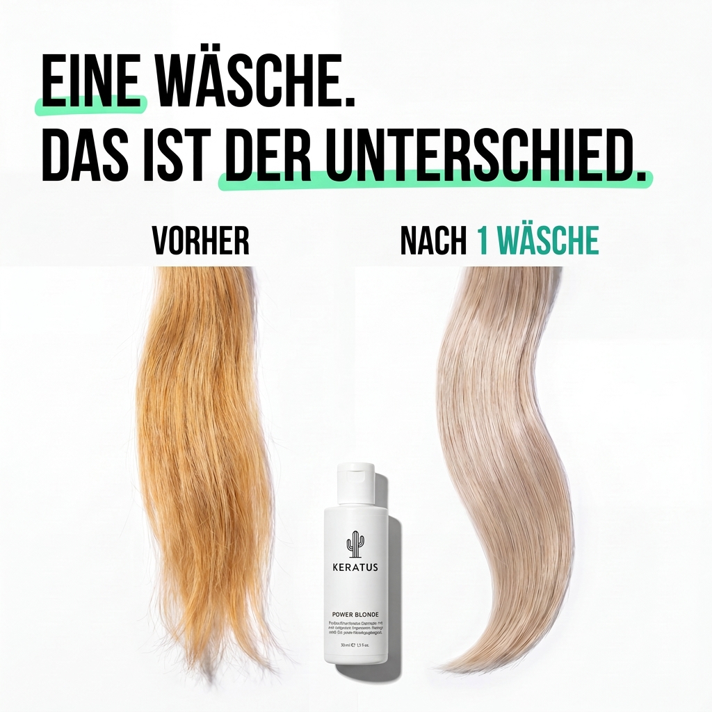 Keratus Facebook ad: Verliere dein Blond nicht mehr zwischen den Terminen
