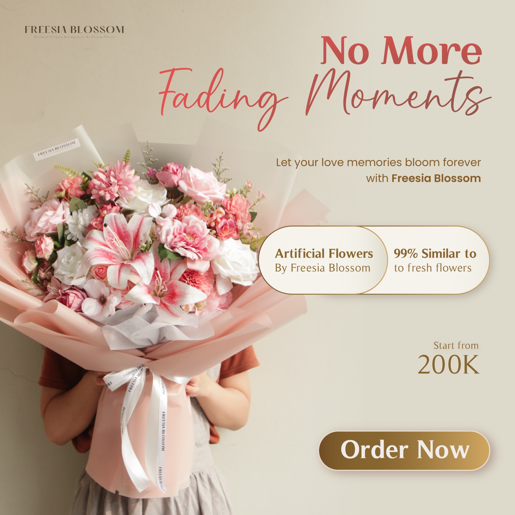 Freesia Blossom Facebook ad: No More Fading Moments
