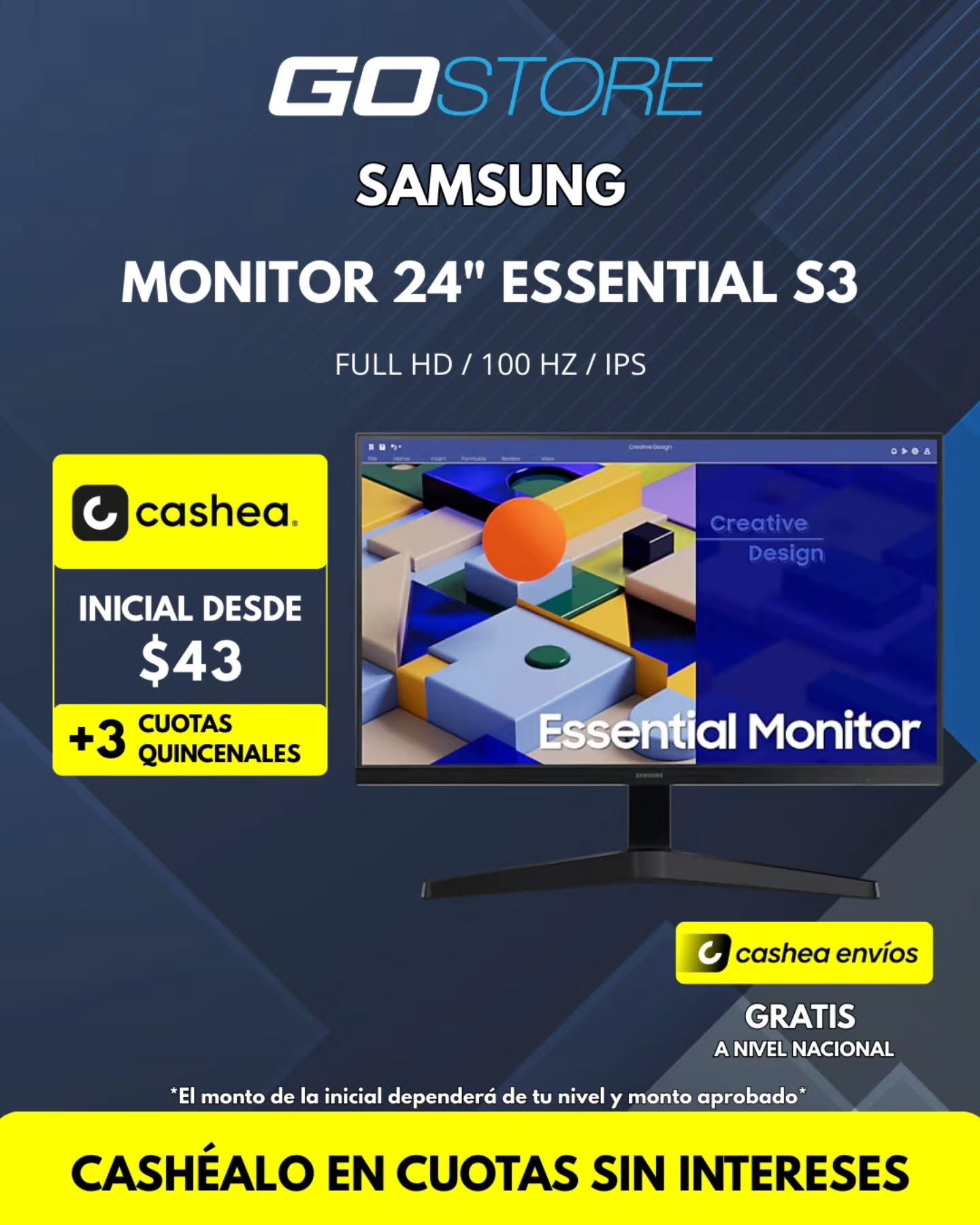 GoStore Facebook ad: MONITORES PARA GAMERS, OFICINAS Y EL HOGAR A…