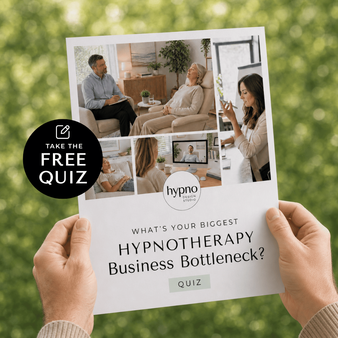 Hypno Design Studio Facebook ad: Find your Hypnotherapy Business Bottleneck