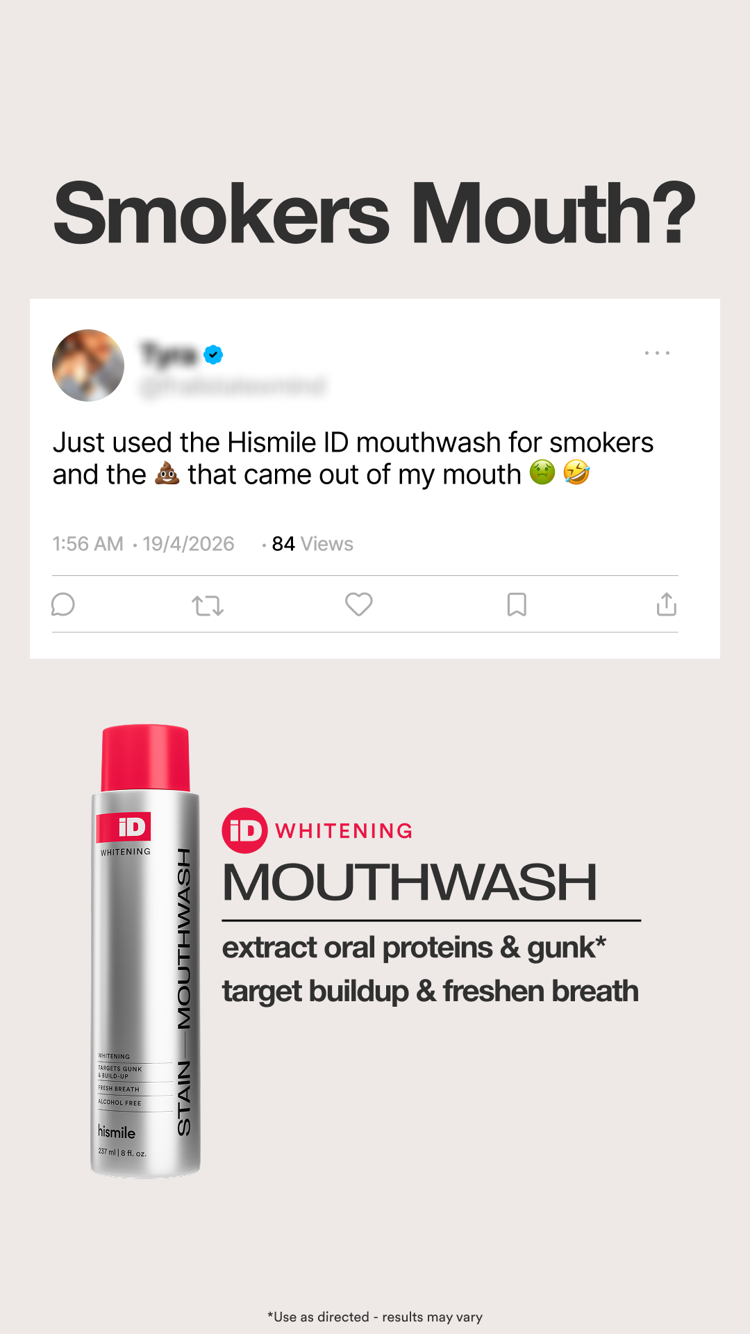 Hismile Facebook ad