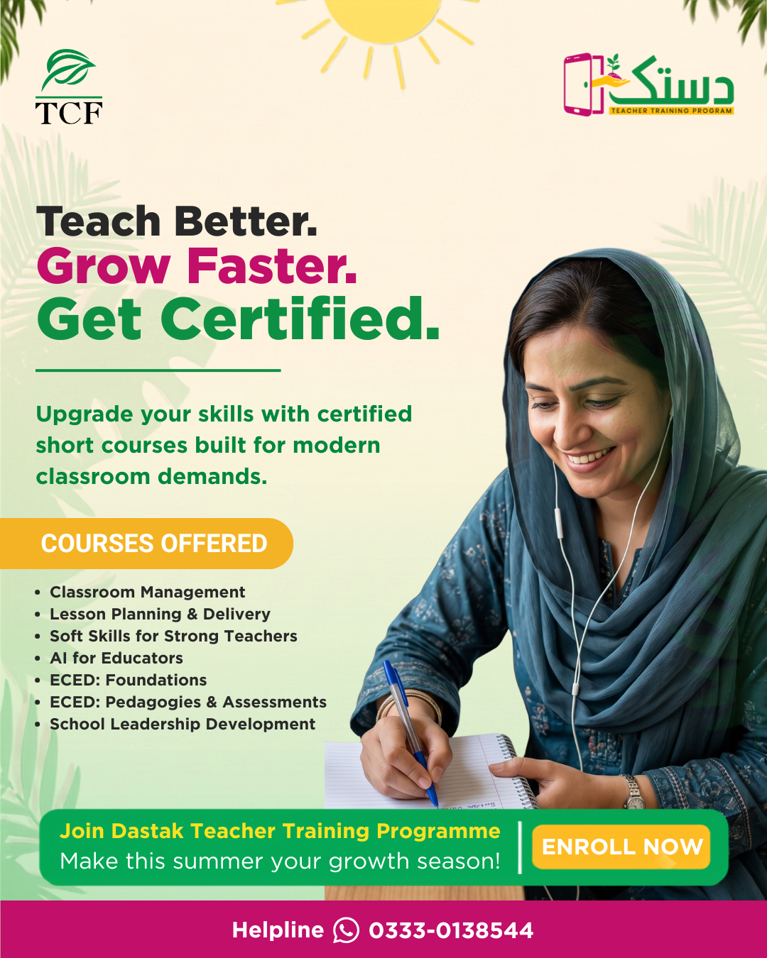 Dastak Teacher Training Facebook ad: Use This Summer to Build Your Teaching Career
