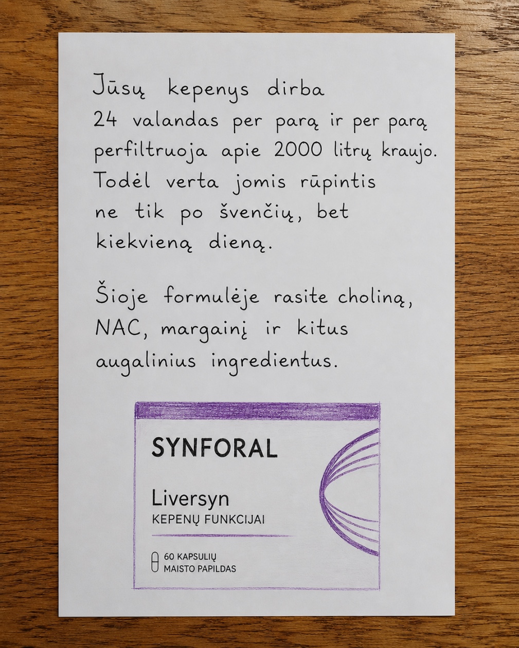Synforal Facebook ad: Pasirūpinkite kepenimis dabar