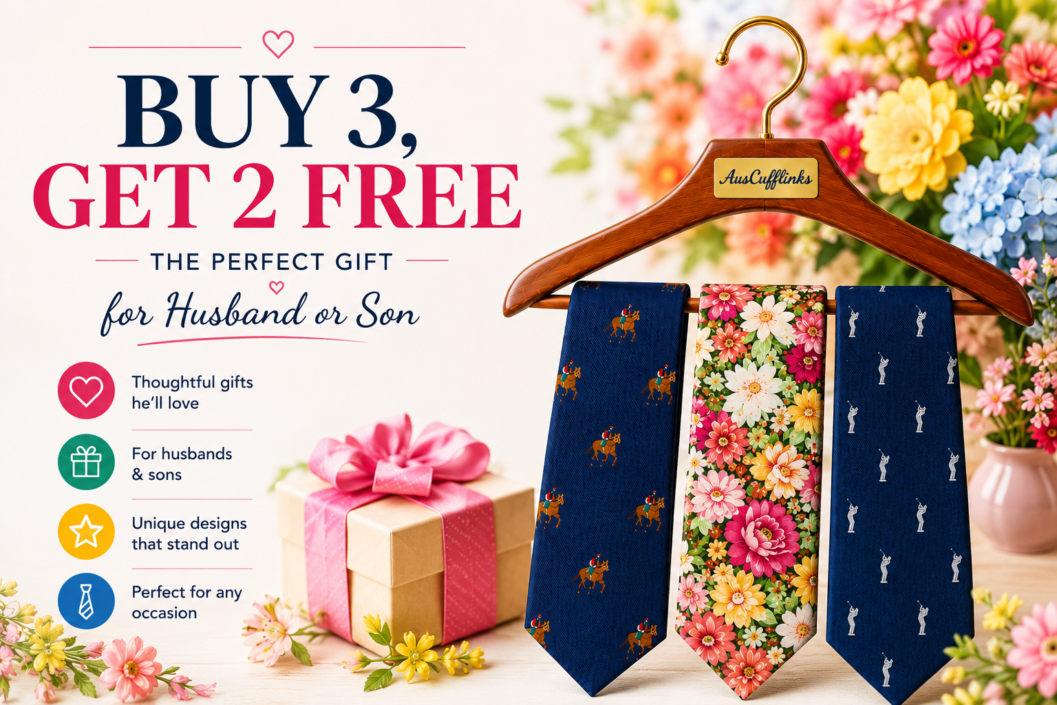 AusCufflinks Facebook ad: Neckties for Him