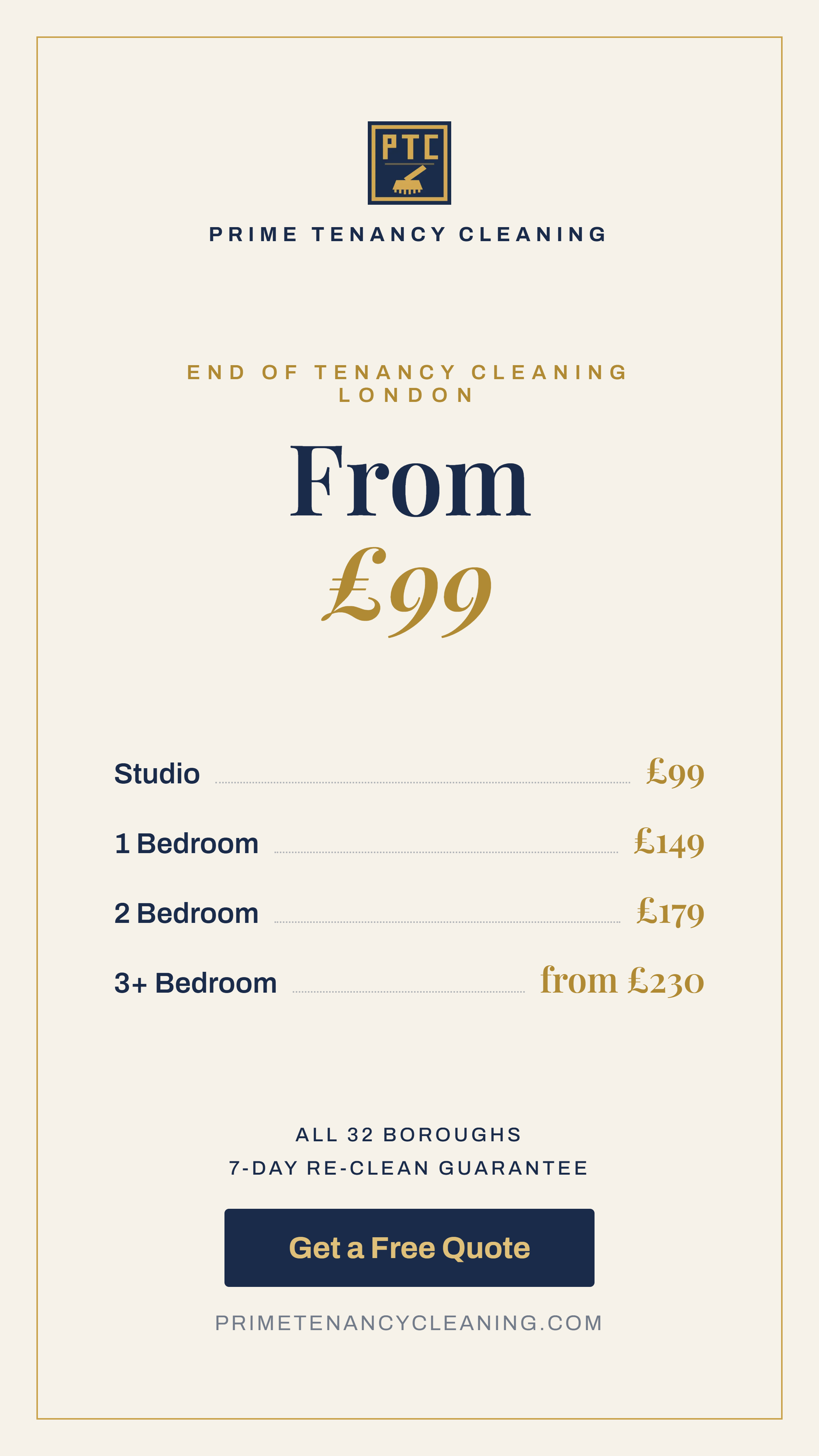 Prime Tenancy Cleaning Facebook ad