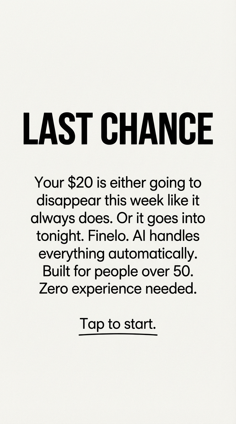 Finelo Facebook ad: Start Now!