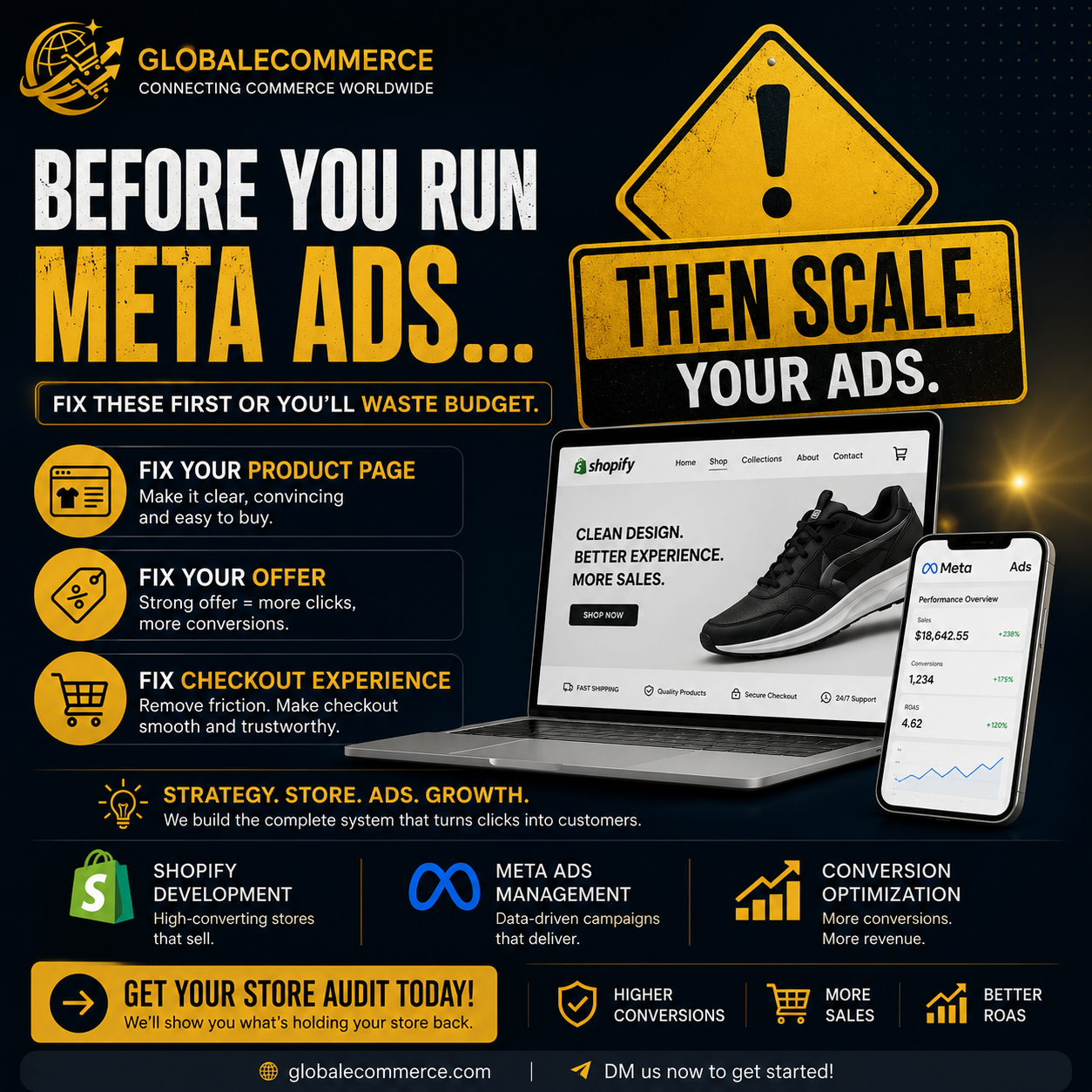 Global E-Commerce Facebook ad: Want More Sales From Your Shopify Store?
