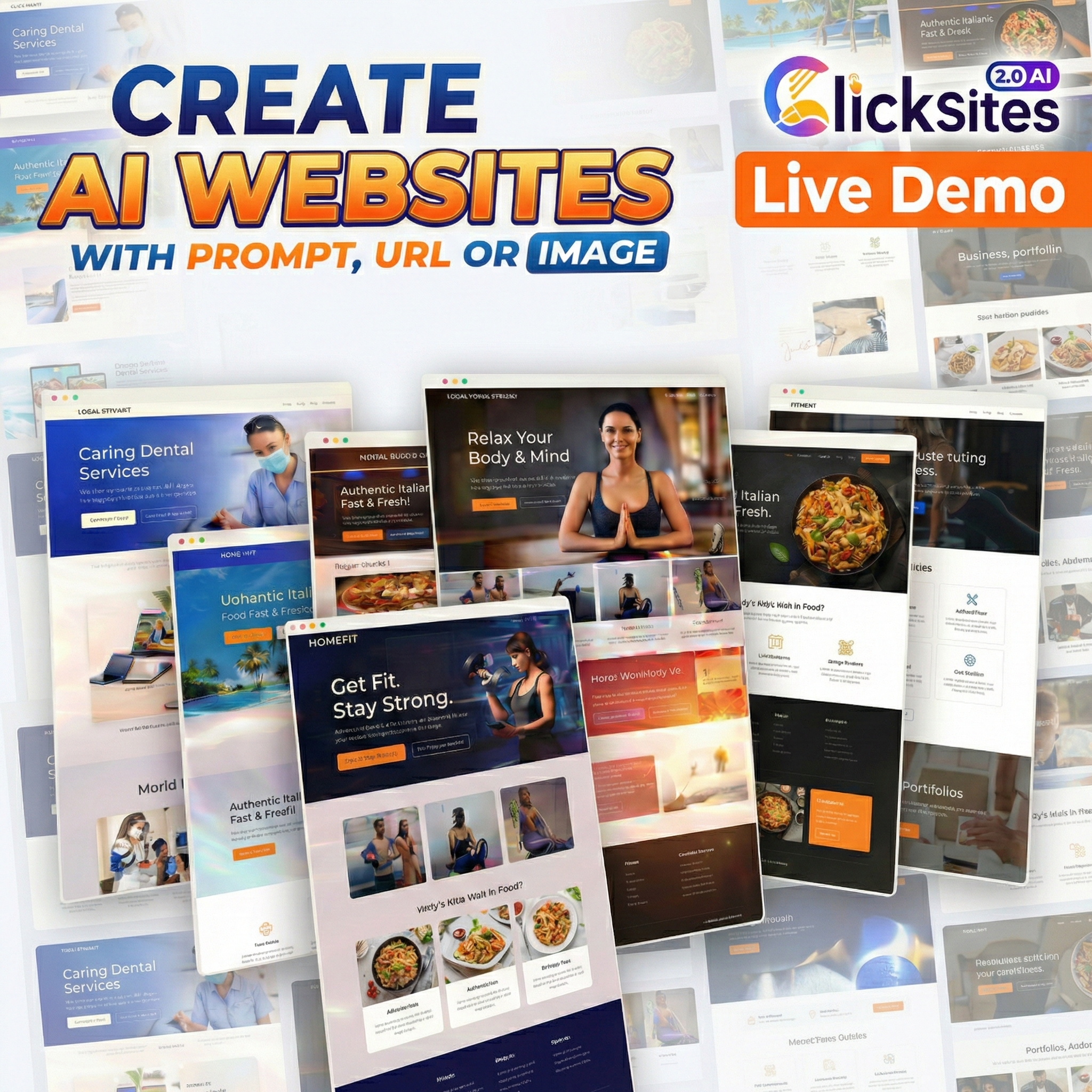 ClickSites.ai Facebook ad: All-in-One AI Website Builder