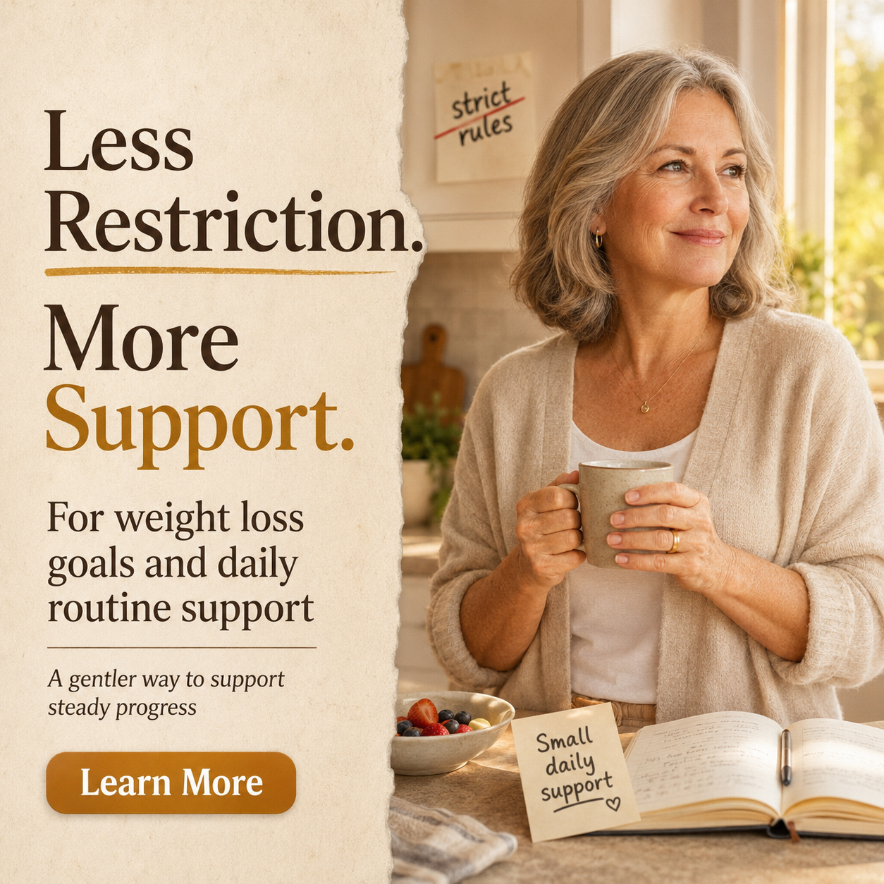 Dr Rebecca Collins - Weight Loss Coach Facebook ad: Not Another Harsh Fat-Burner