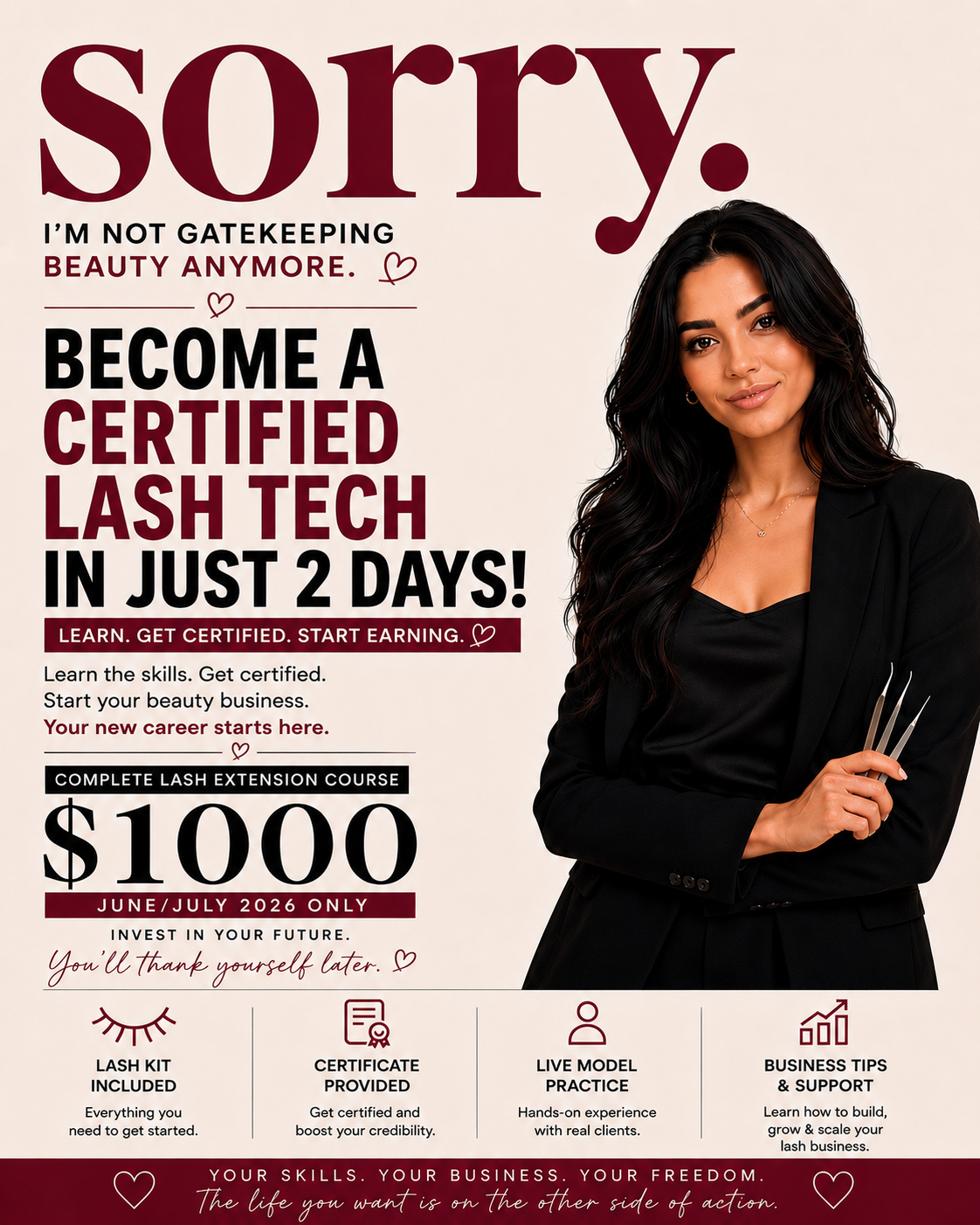 Lashed Ottawa Facebook ad: Only 3 Spots Left, Save $500 Today