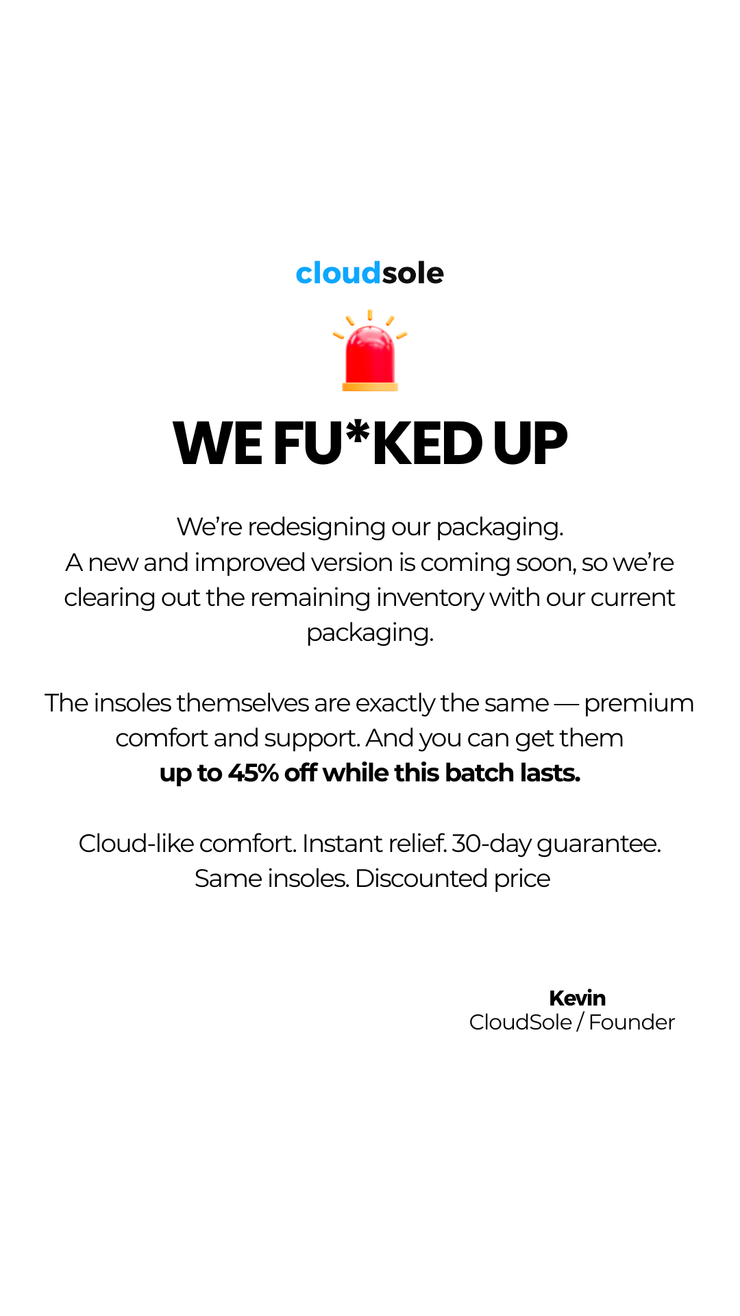 CloudSole Facebook ad